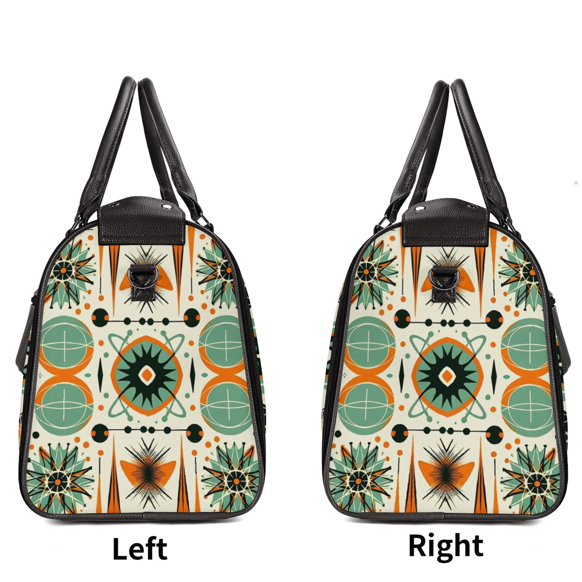 Atomic Space Cat, Mid Century Modern Space Age Duffle Bag Foldable Travel Bag - Mid Century Modern Gal