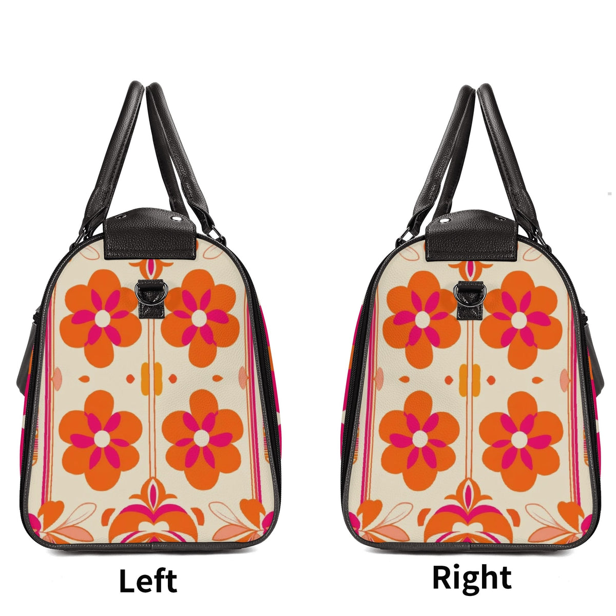 Mid Mod Travel Trifold Bag, 50s Poodle, Hot Pink Orange Kitschy MCM Travel Vibes - Mid Century Modern Gal