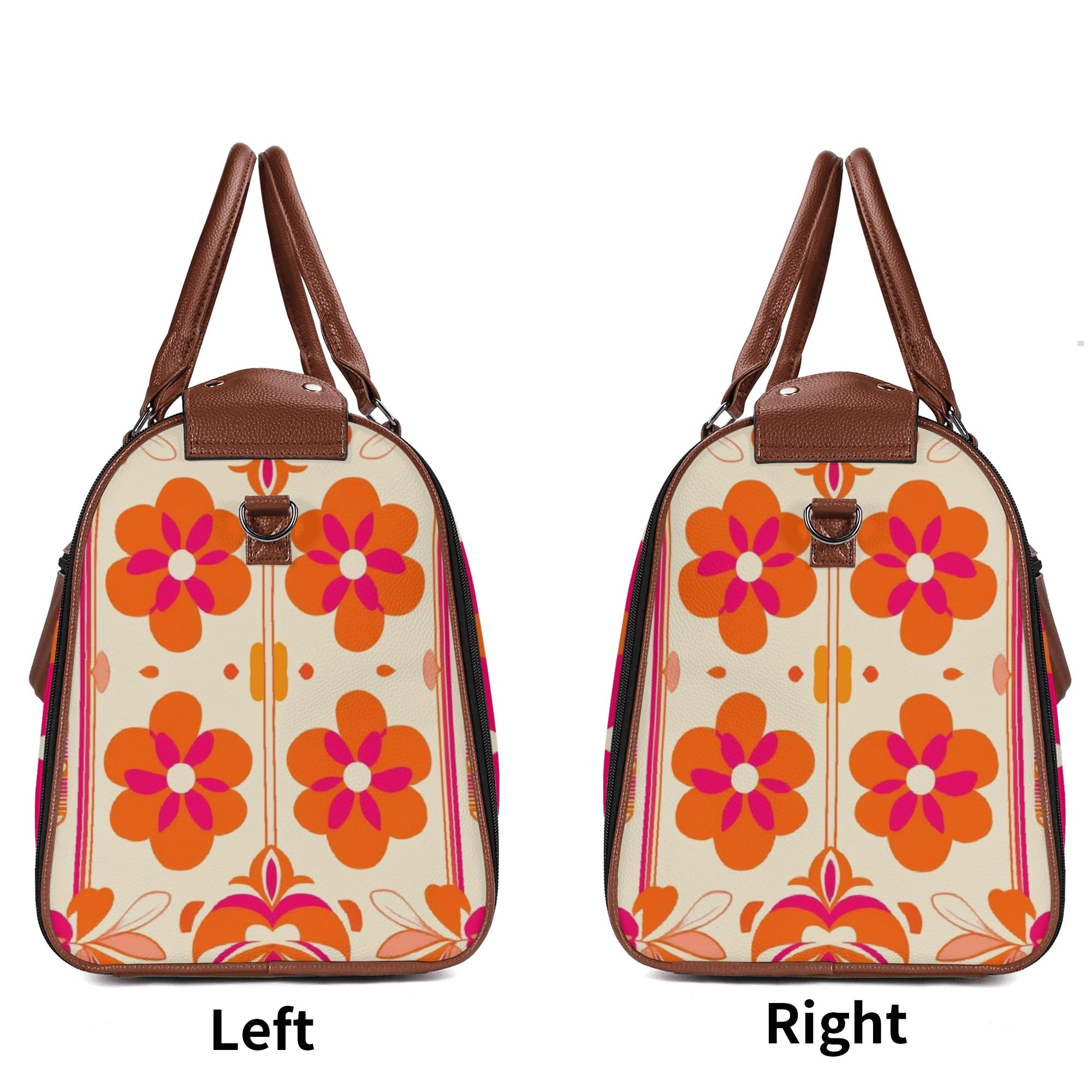 Mid Mod Travel Trifold Bag, 50s Poodle, Hot Pink Orange Kitschy MCM Travel Vibes - Mid Century Modern Gal