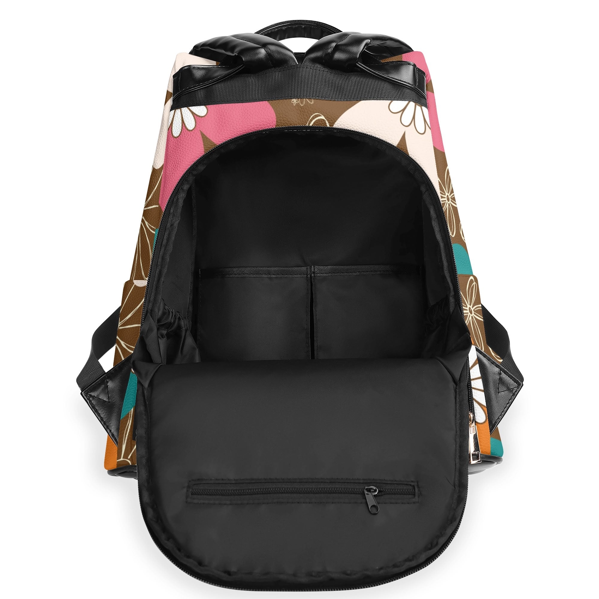 Mid Century Atomic Cat Retro Flower Power 70s Vibe Design, Mid Mod Travel Daypack Anti-theft Backpack - Mid Century Modern Gal