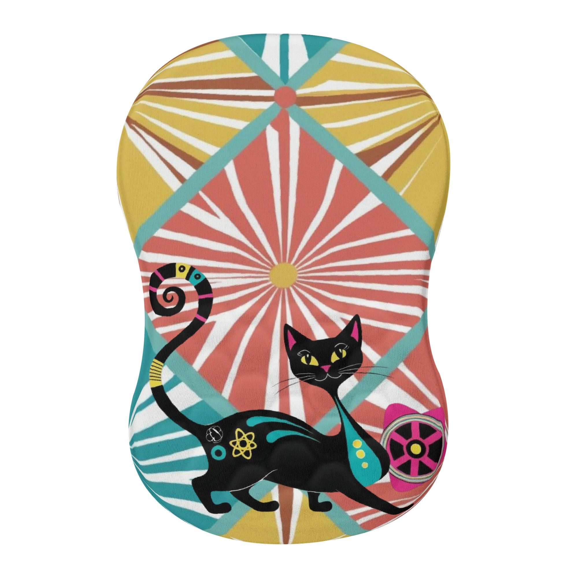 Atomic Cat Mid Mod Colorful Fun And Comfortable Mouse Pad Wrist Support Wrist Rest for Office & Home - Mid Century Modern Gal