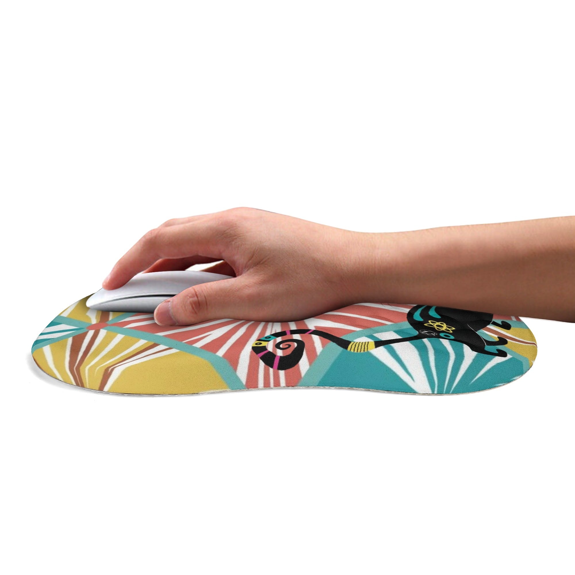 Atomic Cat Mid Mod Colorful Fun And Comfortable Mouse Pad Wrist Support Wrist Rest for Office & Home - Mid Century Modern Gal