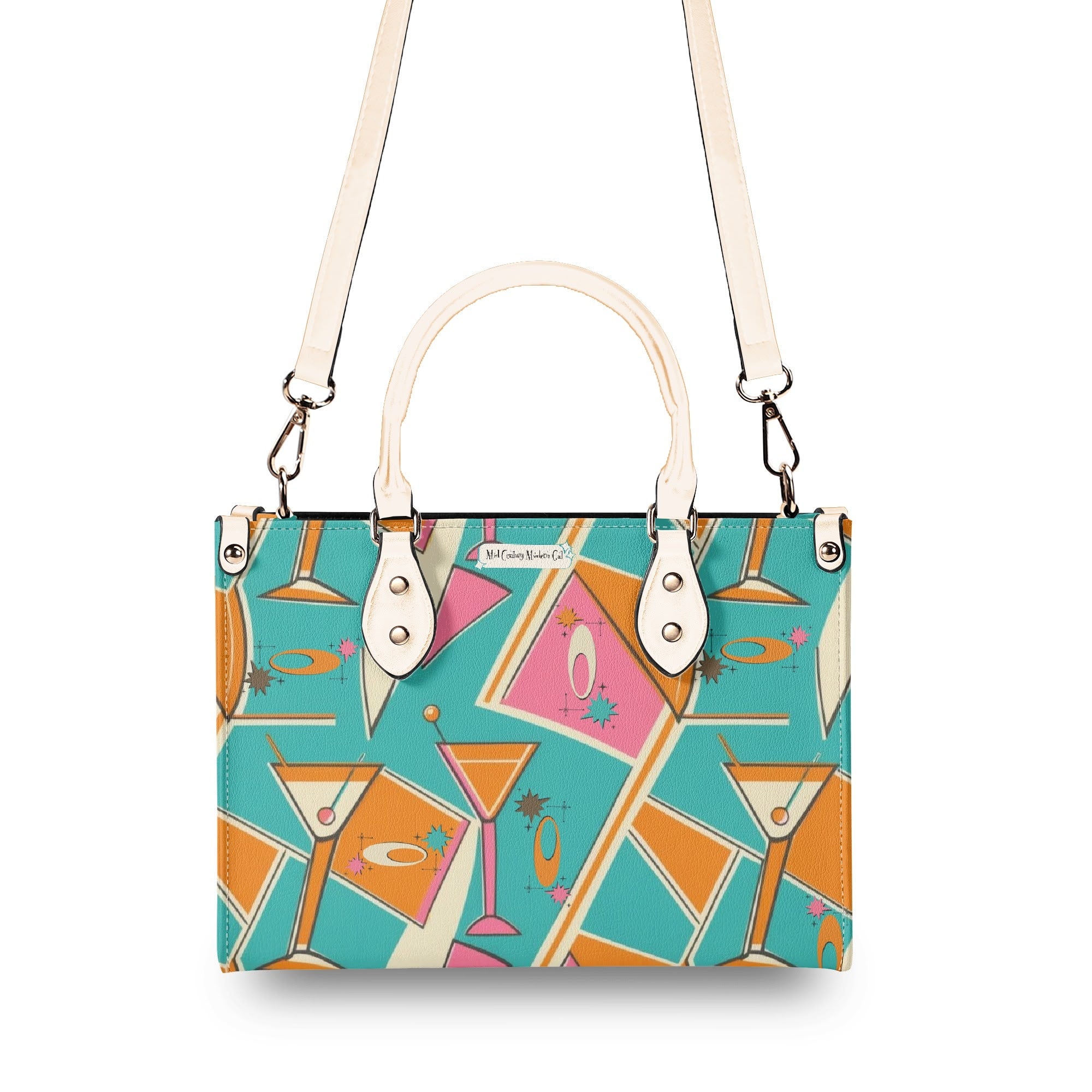 Mid Century Modern Gal Signature Cocktail Bag, Atomic Cat, Atomic Kitschy Handbag, Shoulder Bag - Mid Century Modern Gal