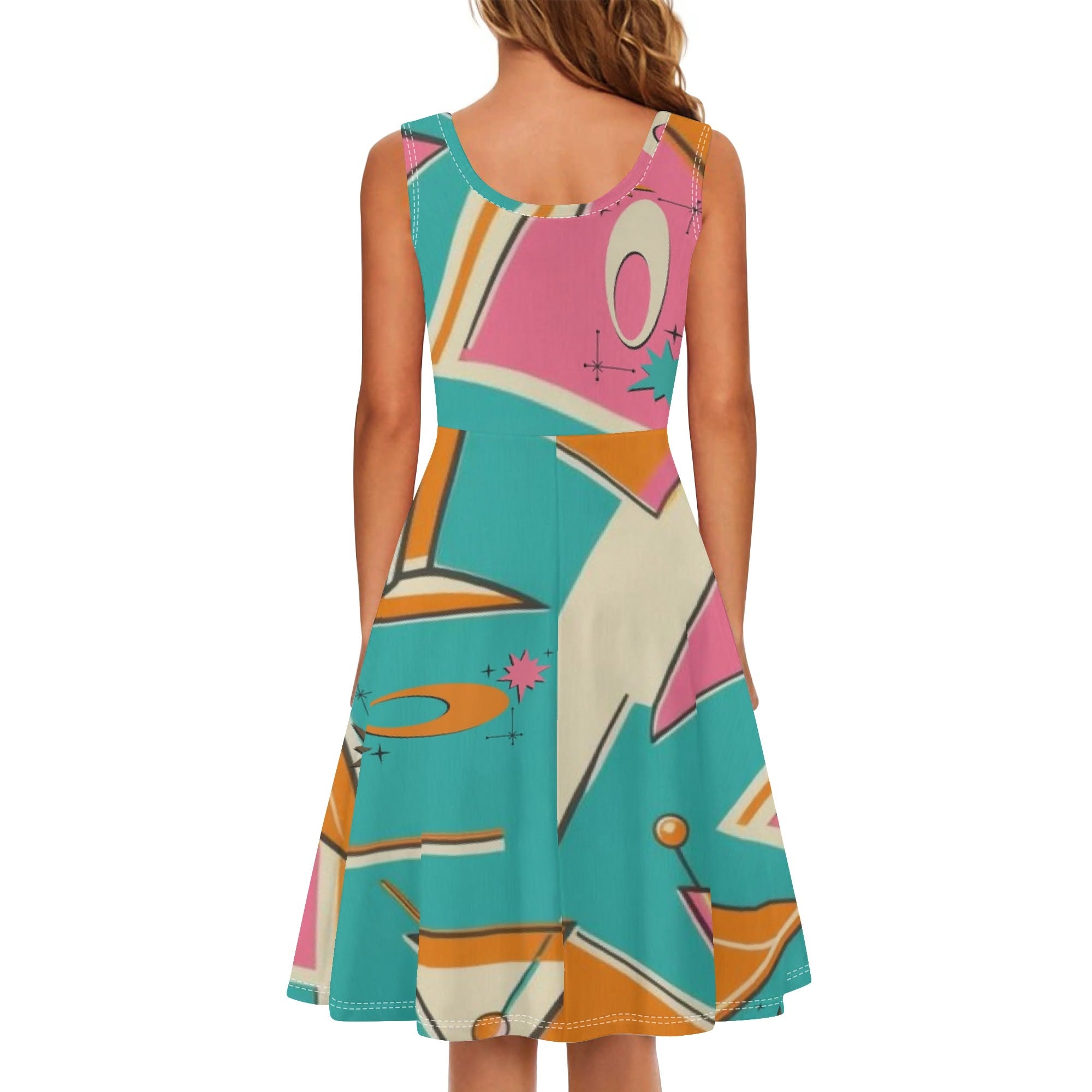 Kitschy Mod Atomic Cocktail Retro Summer Vibes Party Dress - Mid Century Modern Gal
