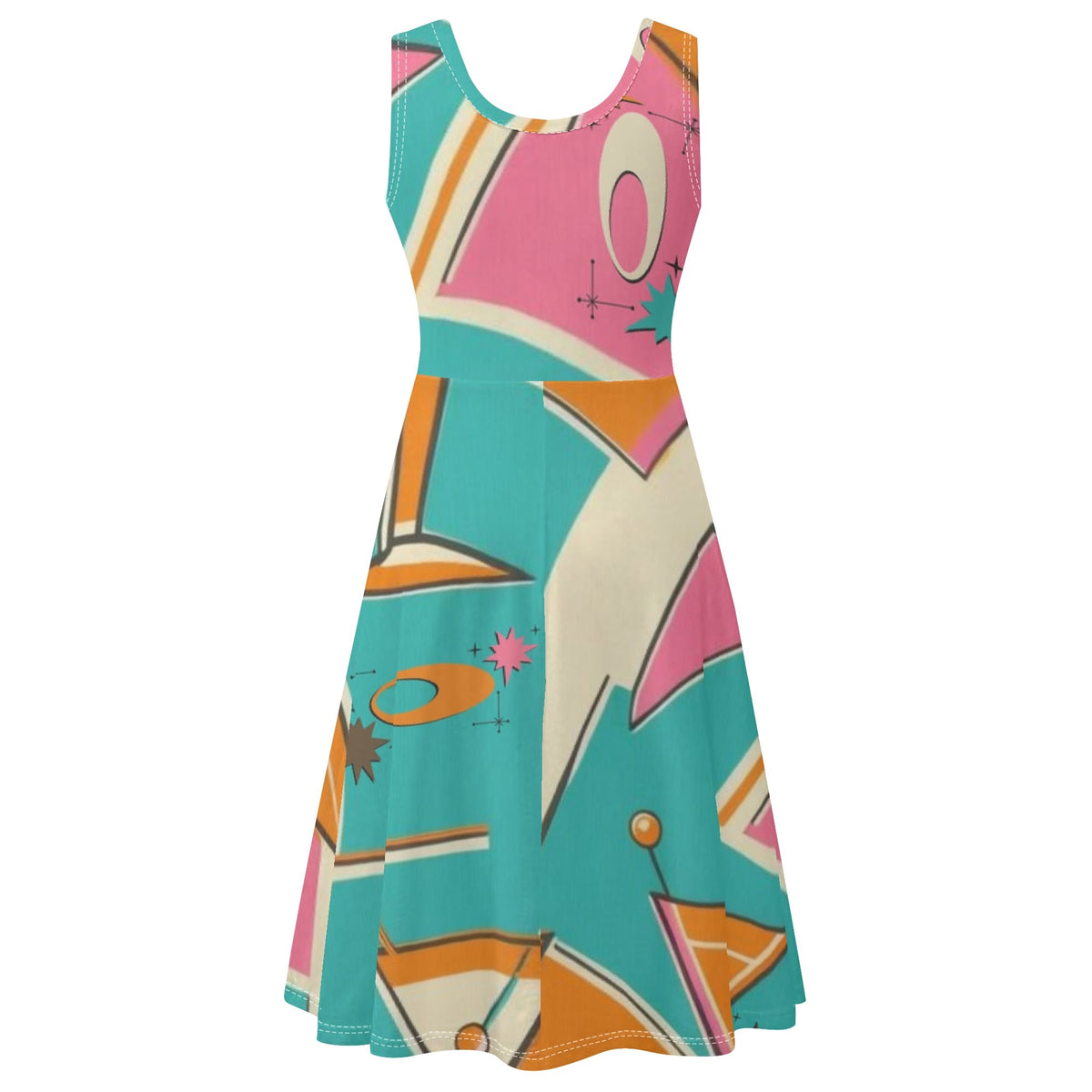 Kitschy Mod Atomic Cocktail Retro Summer Vibes Party Dress - Mid Century Modern Gal