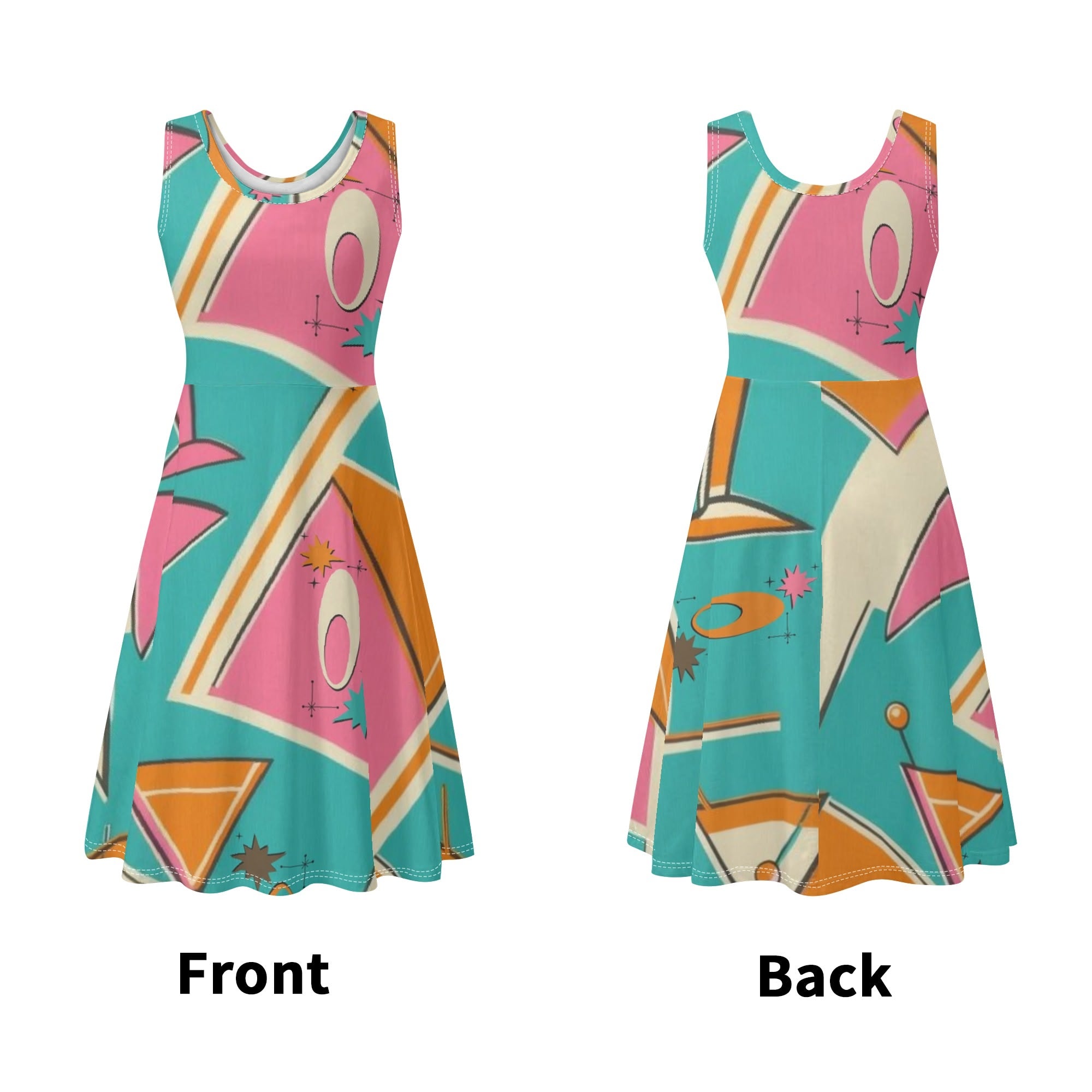Kitschy Mod Atomic Cocktail Retro Summer Vibes Party Dress - Mid Century Modern Gal