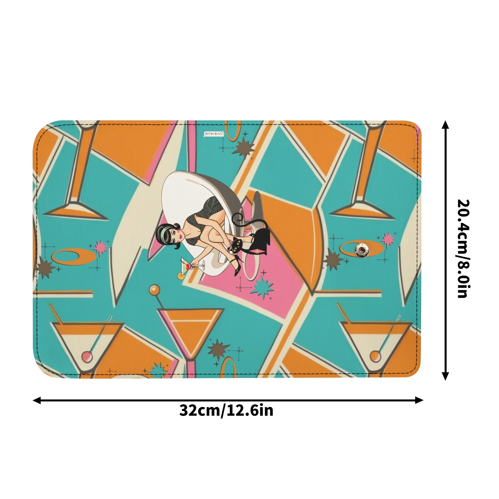 Atomic Cocktail Hour, Mid Mod Gal Kitschy Fun Trifold Wallet - Mid Century Modern Gal