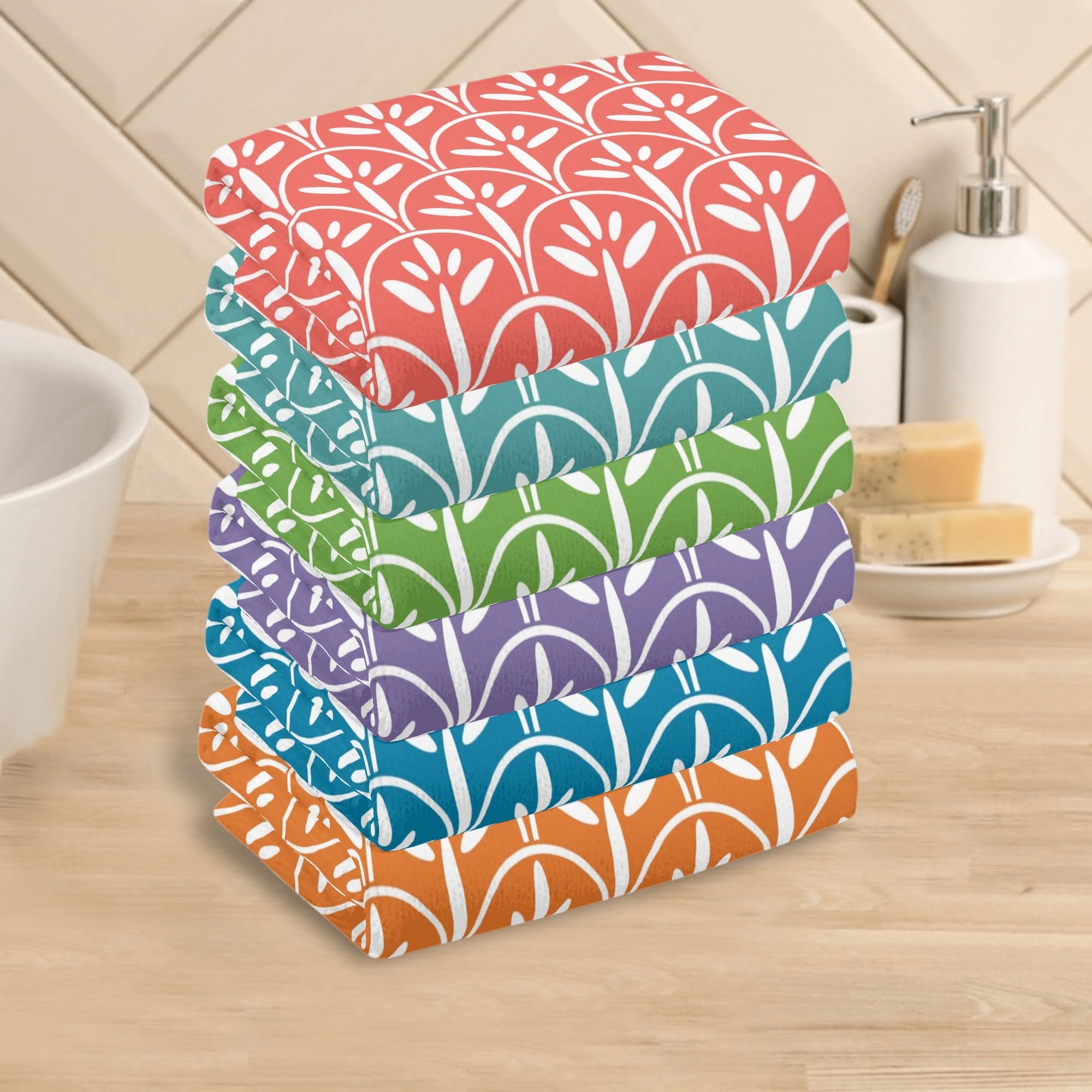 Art Deco Designed Bath And Kitchen Hand Towels - Mid Century Modern Gal