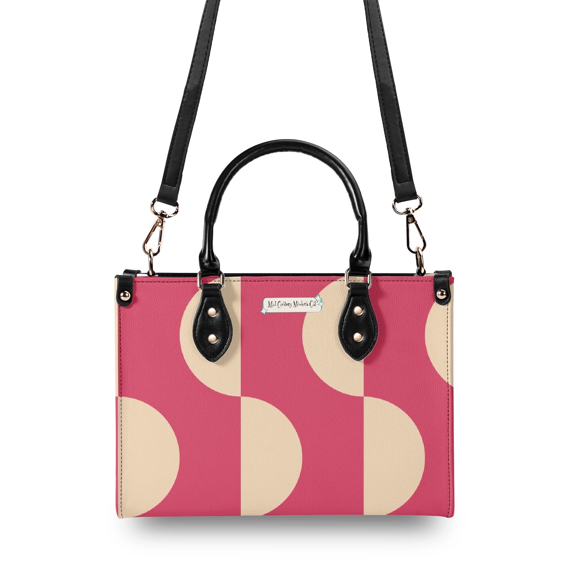 Mid Century Modern Gal Signature Atomic Cat, Floral Spring Summer Handbag, Shoulder Bag - Mid Century Modern Gal