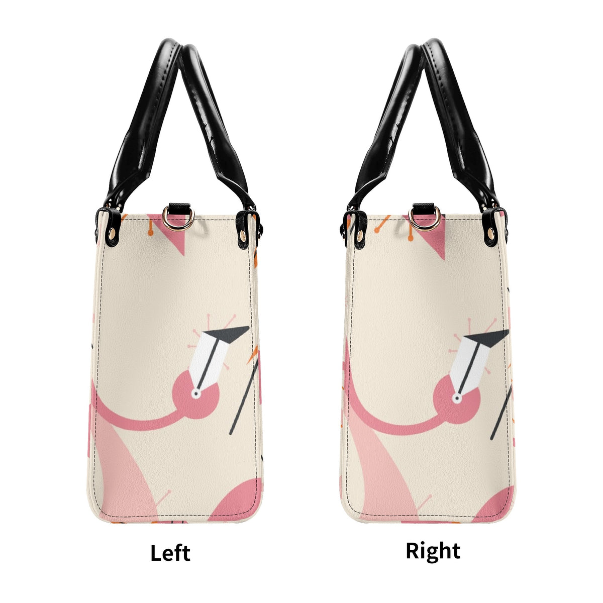 Retro Flamingos, Kitschy Atomic Cat, Mid Century Modern Gal Signature Handbags, Atomic Kitschy Handbag, Shoulder Bag - Mid Century Modern Gal