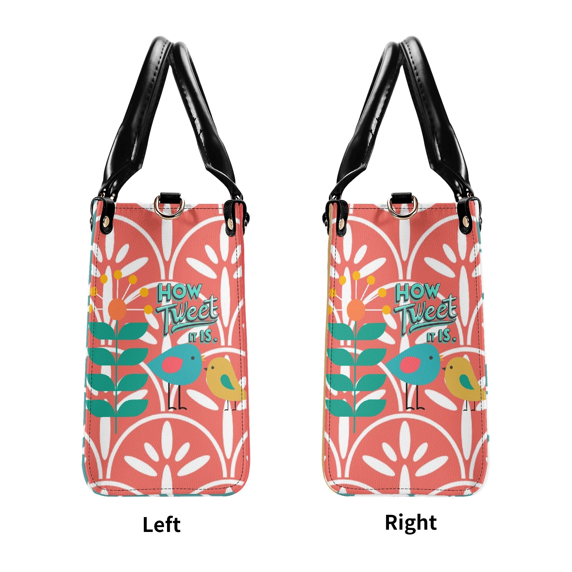 Retro Mod Scandinaian Floral, Birds Spring Summer Mid Century Modern Gal Signature Handbag, Shoulder Bag - Mid Century Modern Gal