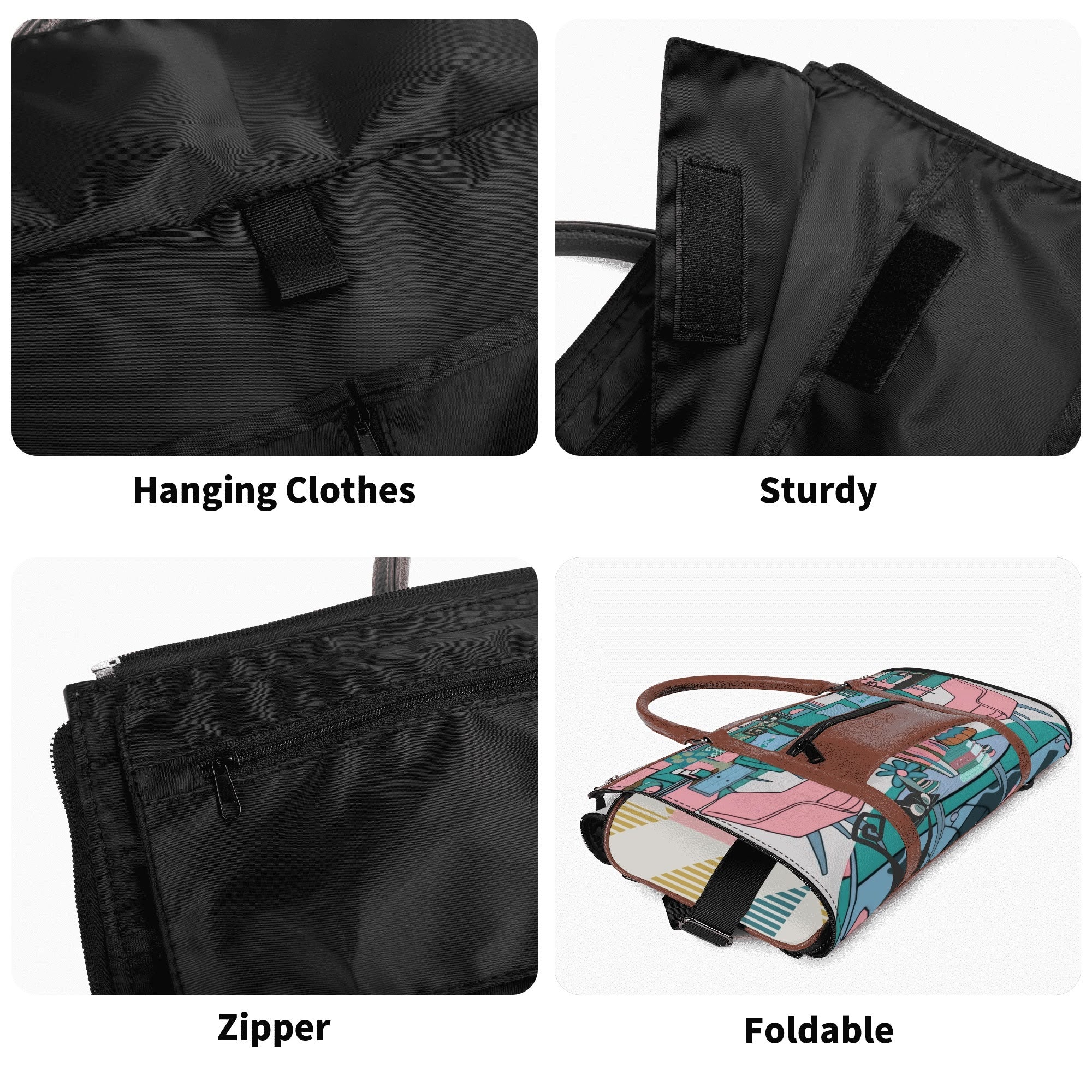 Mid Century Modern Travel Bag, Leisure Mid Mod Atomic Cats, Retro Travel Duffle Trifold Bag - Mid Century Modern Gal