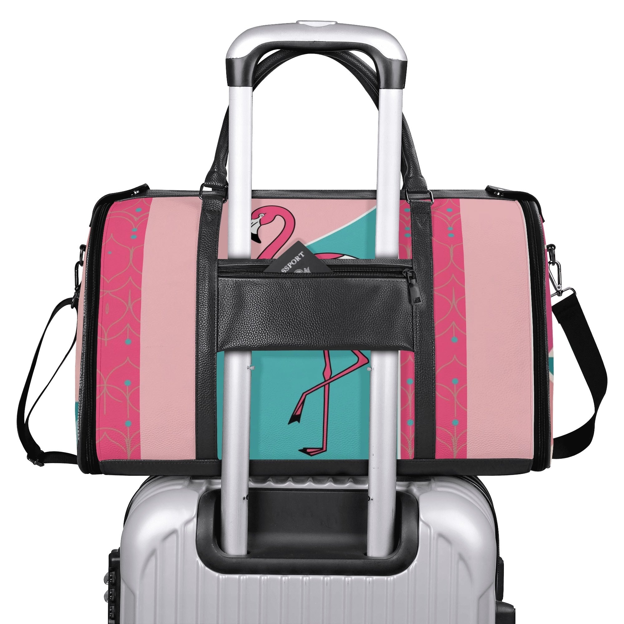 Mid Mod Kitschy Old Palm Springs California Retro Duffel Bag, Trifold Travel Bag - Mid Century Modern Gal