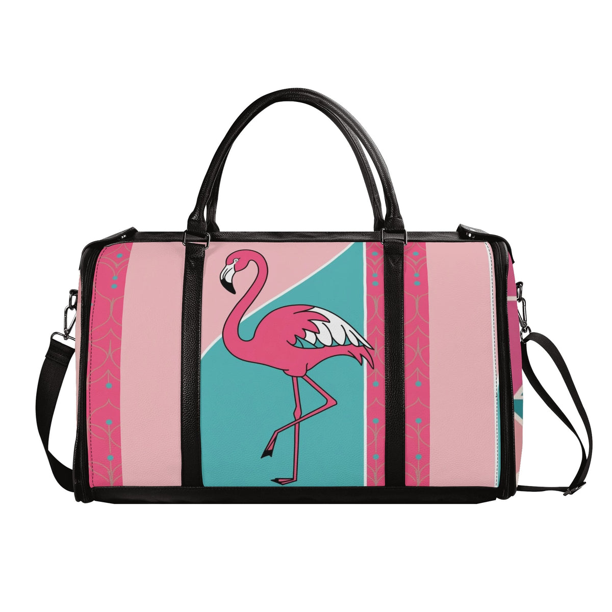 Mid Mod Kitschy Old Palm Springs California Retro Duffel Bag, Trifold Travel Bag - Mid Century Modern Gal