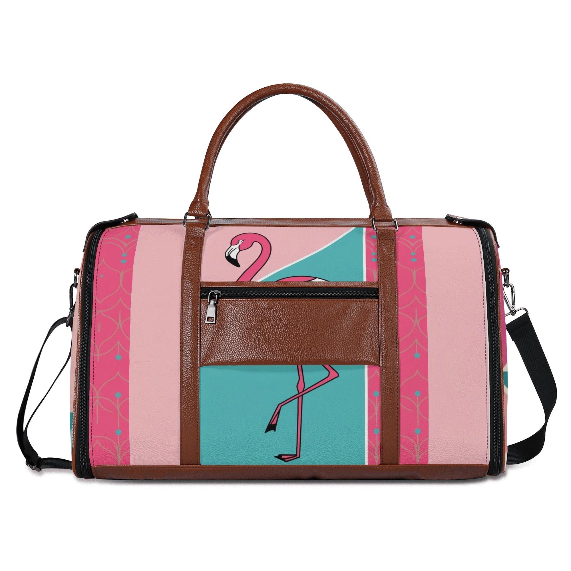 Mid Mod Kitschy Old Palm Springs California Retro Duffel Bag, Trifold Travel Bag - Mid Century Modern Gal