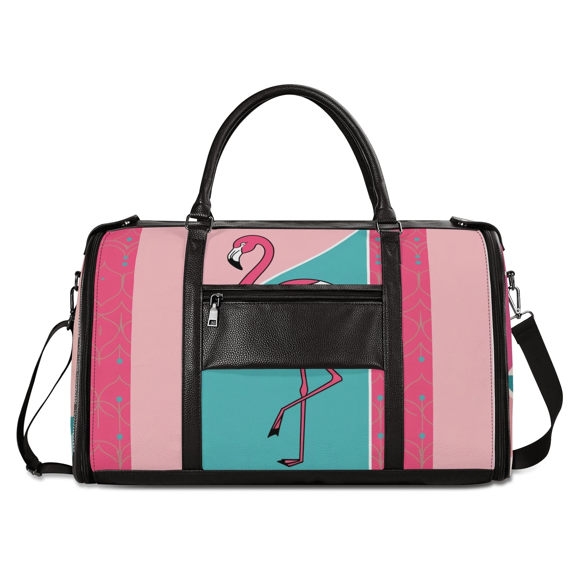 Mid Mod Kitschy Old Palm Springs California Retro Duffel Bag, Trifold Travel Bag - Mid Century Modern Gal