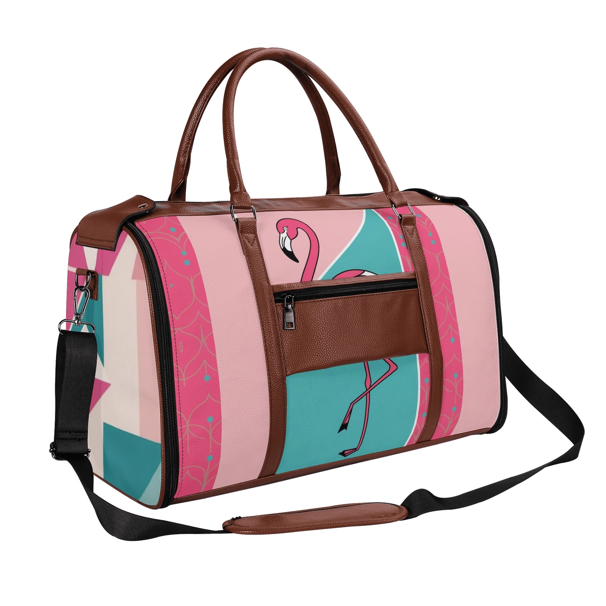 Mid Mod Kitschy Old Palm Springs California Retro Duffel Bag, Trifold Travel Bag - Mid Century Modern Gal