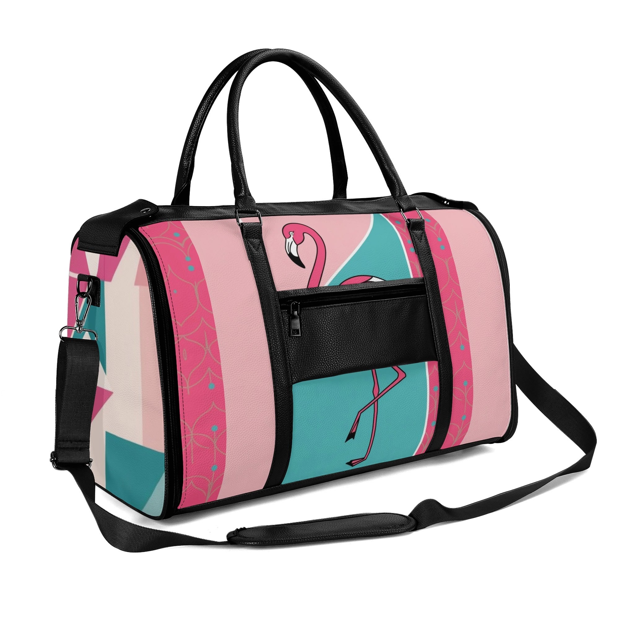 Mid Mod Kitschy Old Palm Springs California Retro Duffel Bag, Trifold Travel Bag - Mid Century Modern Gal