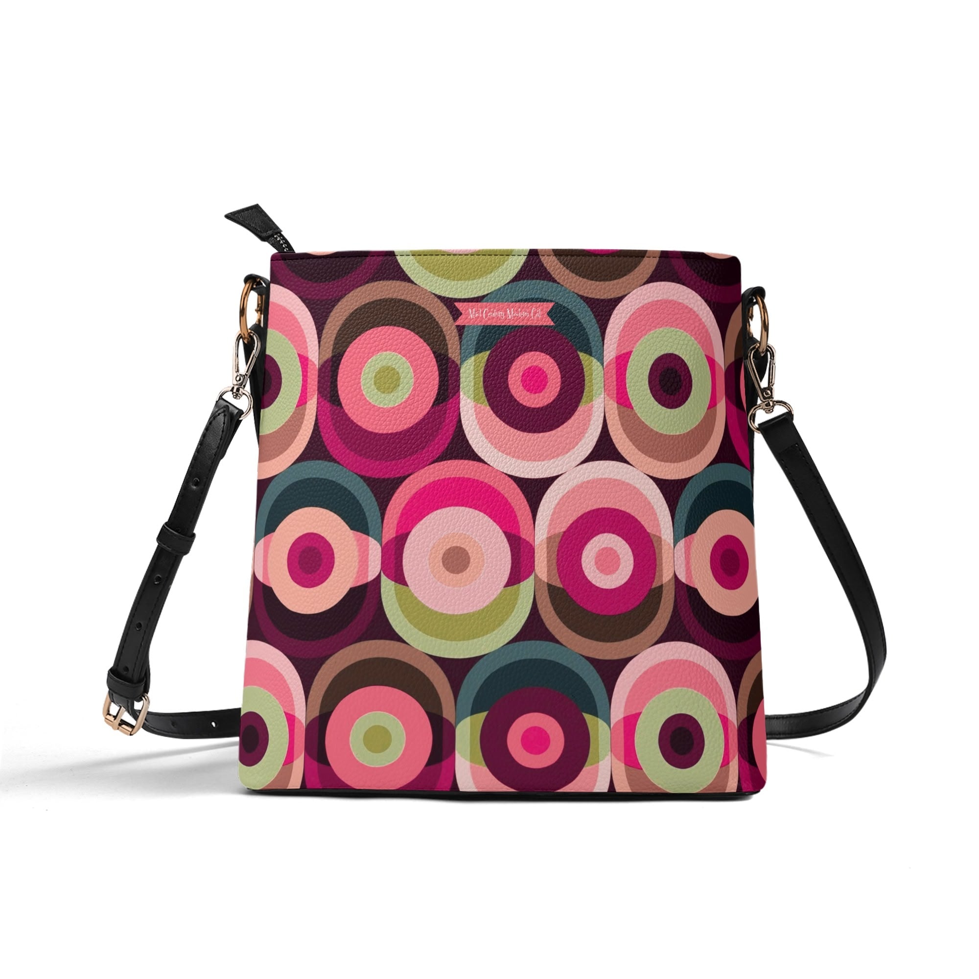 Retro Mid Mod 60s Groovy Orb Summer Vibes Bucket Bag - Mid Century Modern Gal