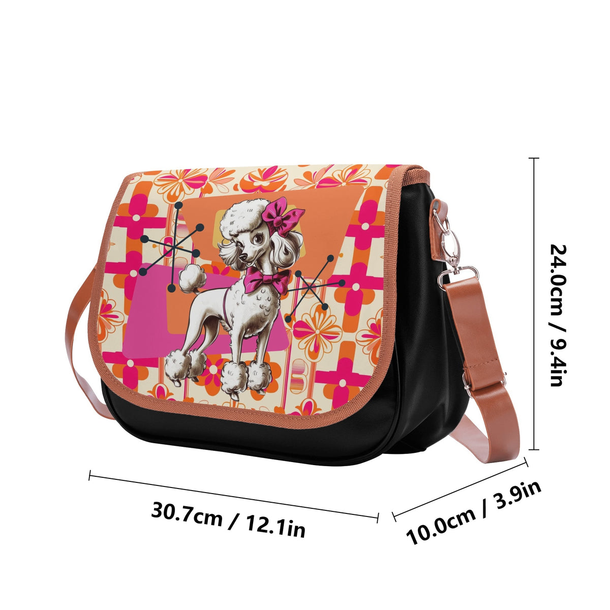 Mid Century Modern Atomic Poodle Kitschy Fun Pink Summer Vibes Shoulder Bag - Mid Century Modern Gal