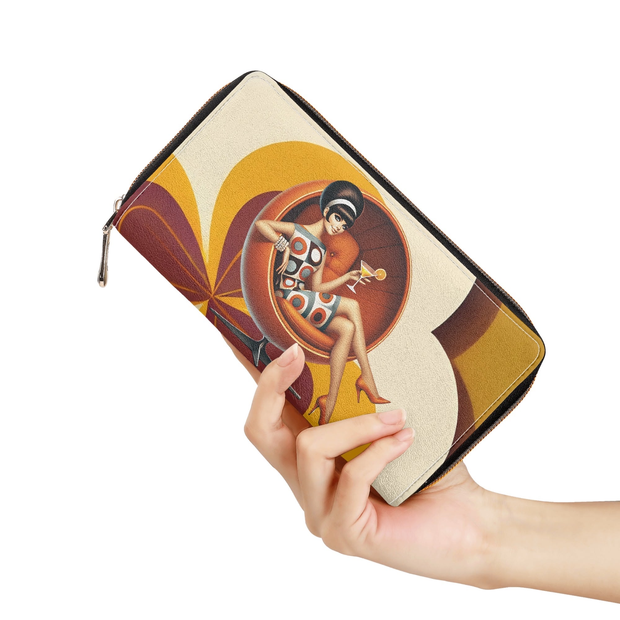Mid Century Modern Groovy Mod 60s Mod Gal Wallet - Mid Century Modern Gal