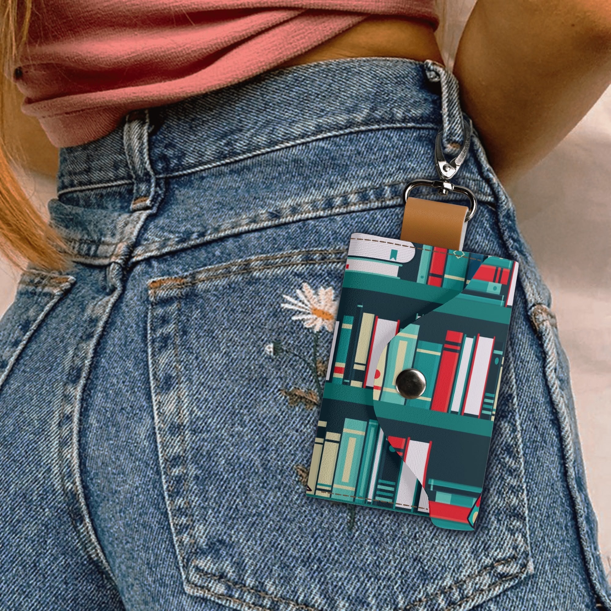 Retro Mid Mod Reading Gal Key Chain For Book Lovers - Mid Century Modern Gal
