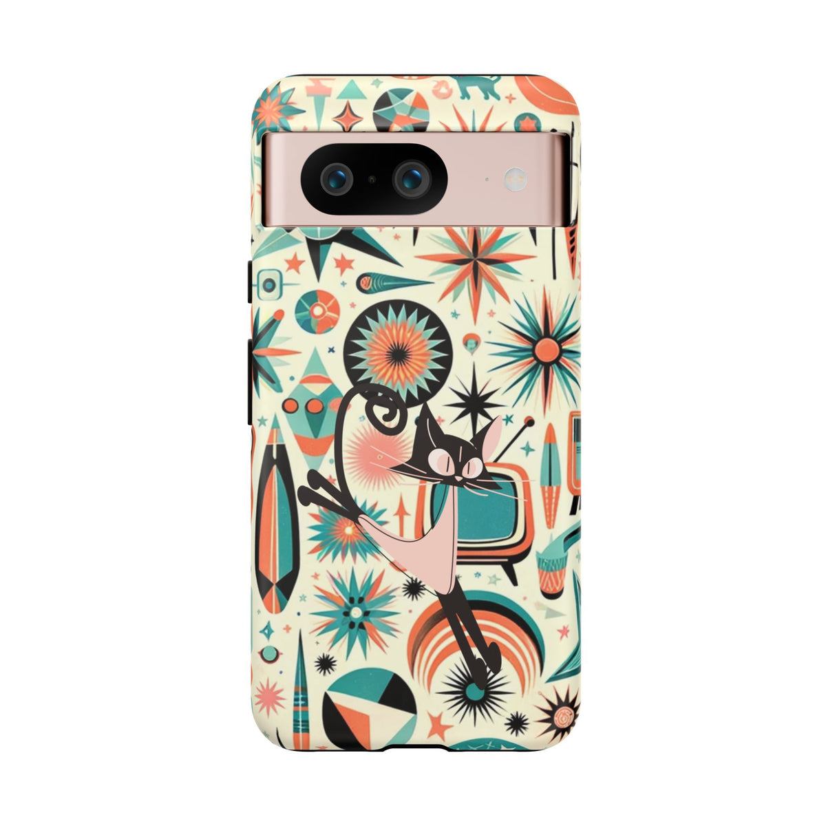 Atomic Kitty Boomerang Space Kitty Mid Century Modern Samsung, Smart Phone, Tough Cases