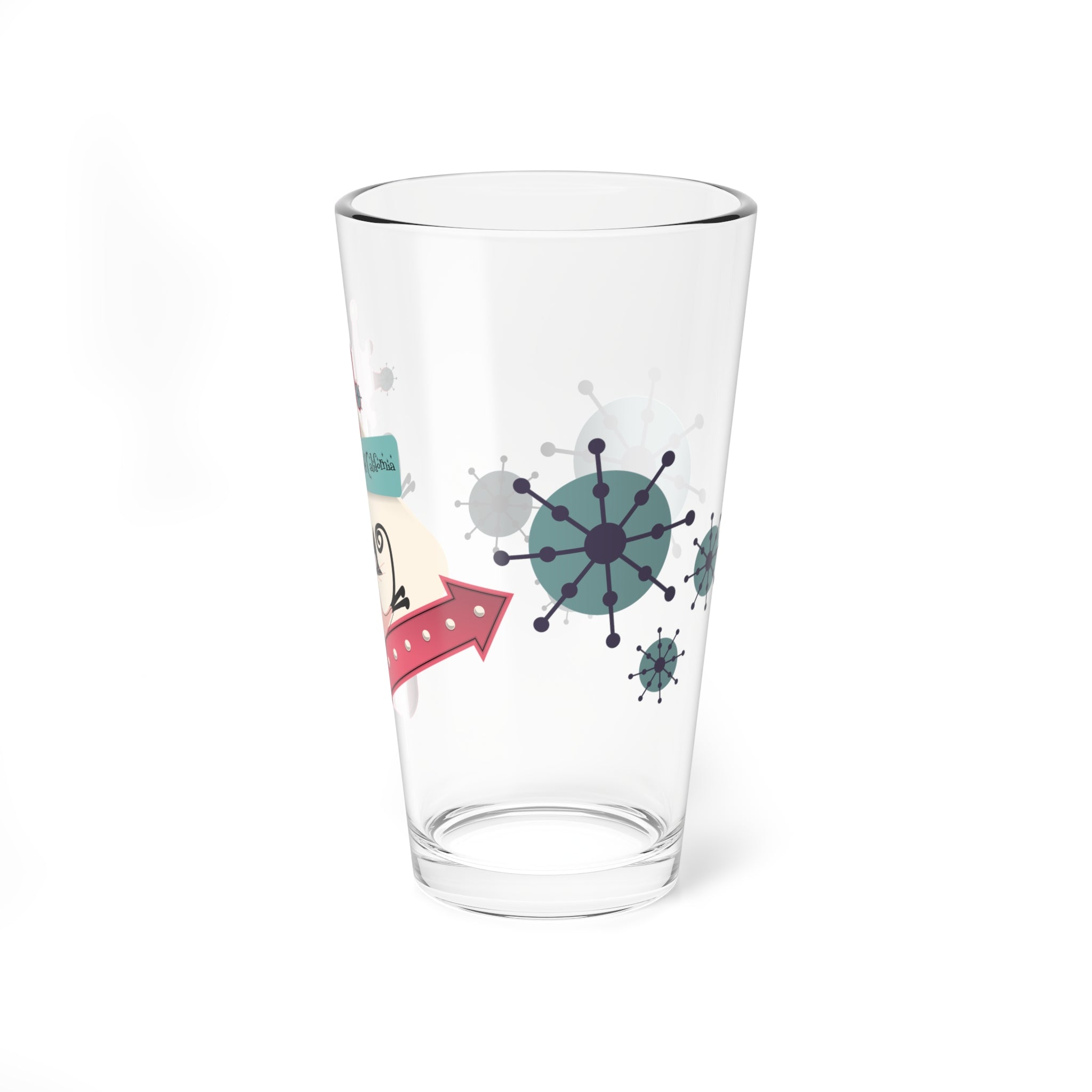 Atomic Cat Retro Glassware, Mid Century Modern Barware, Buy 3 Get One Free, Atomic 50s Drinkware Beer, Cocktail, Mocktail, Mojito Glass - Mid Century Modern Gal