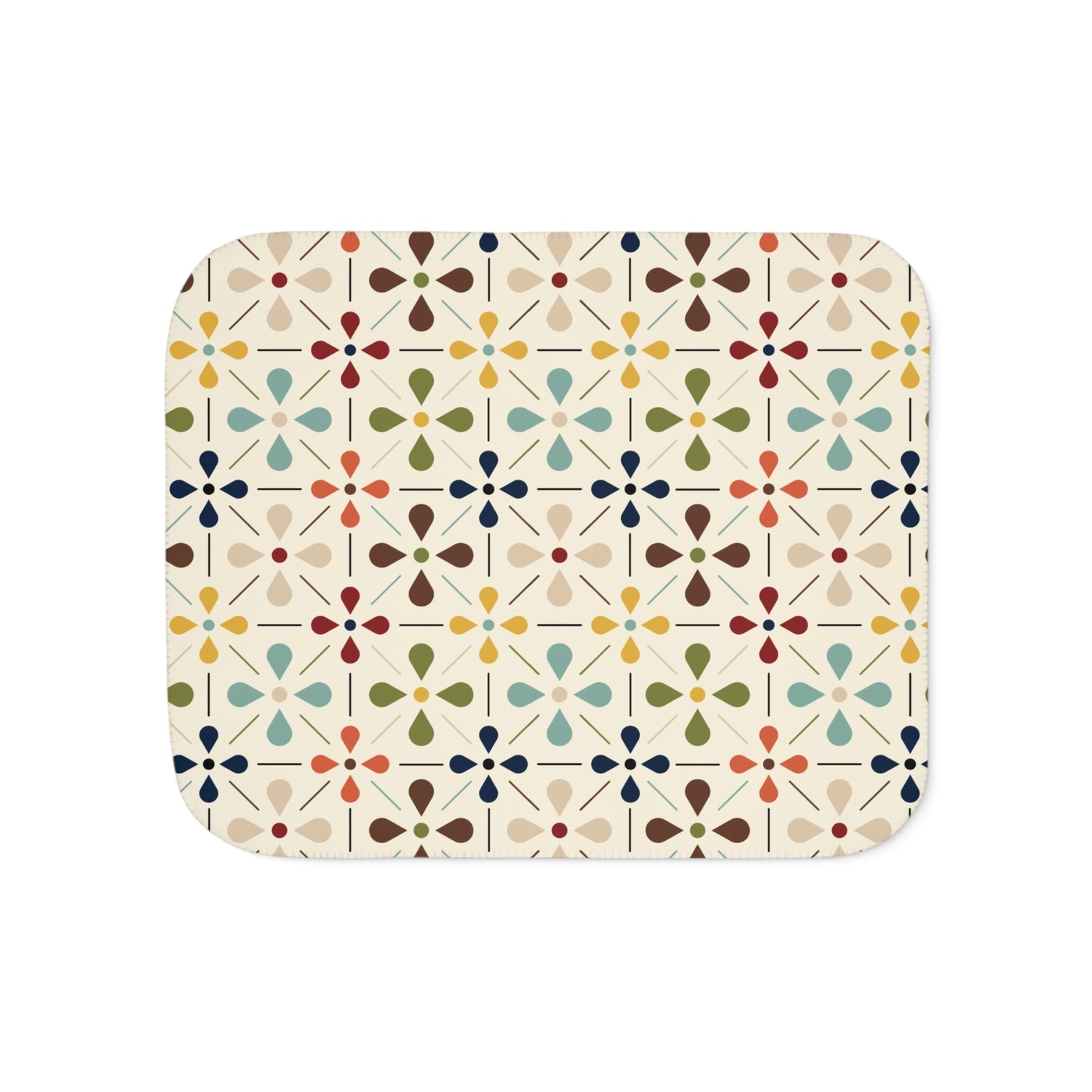 Mid Century Modern Blanket, Scandinavian Flower Design - Mid Century Modern Gal
