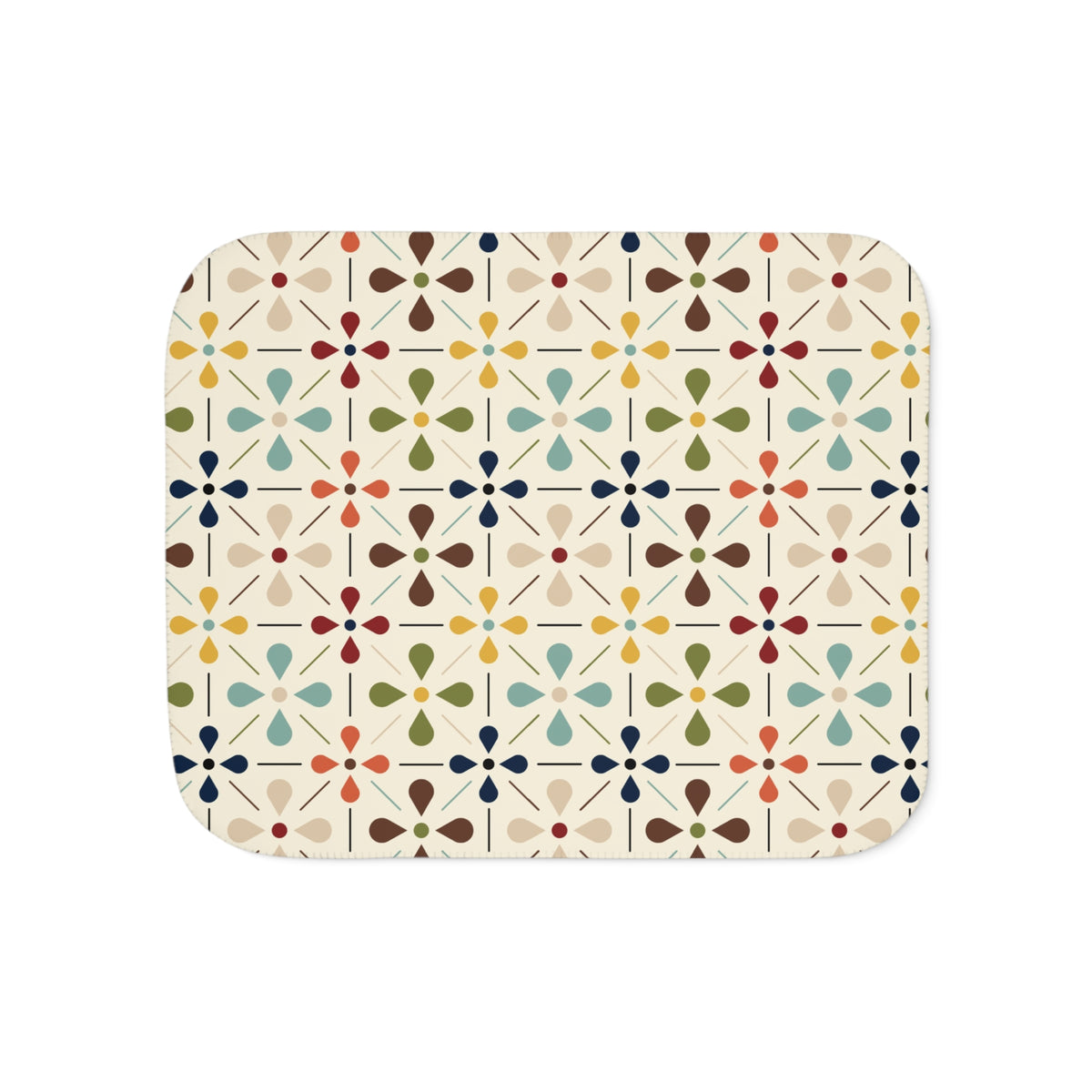 Mid Century Modern Blanket, Scandinavian Flower Design - Mid Century Modern Gal