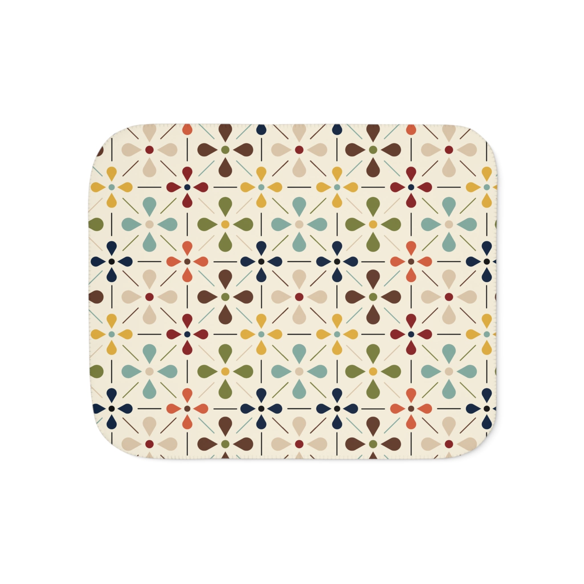Mid Century Modern Blanket, Scandinavian Flower Design - Mid Century Modern Gal