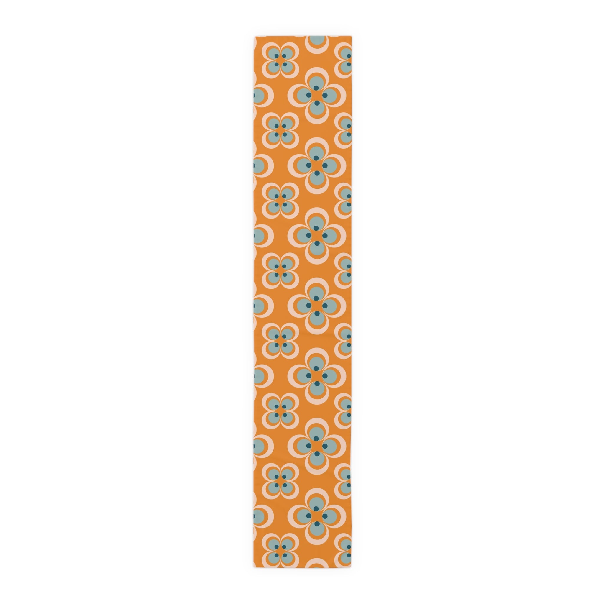 Mid Century Modern Table Runner, Retro Scandinavian Modern Danish Geometric Design, Orange, Blue Table Runner - Mid Century Modern Gal