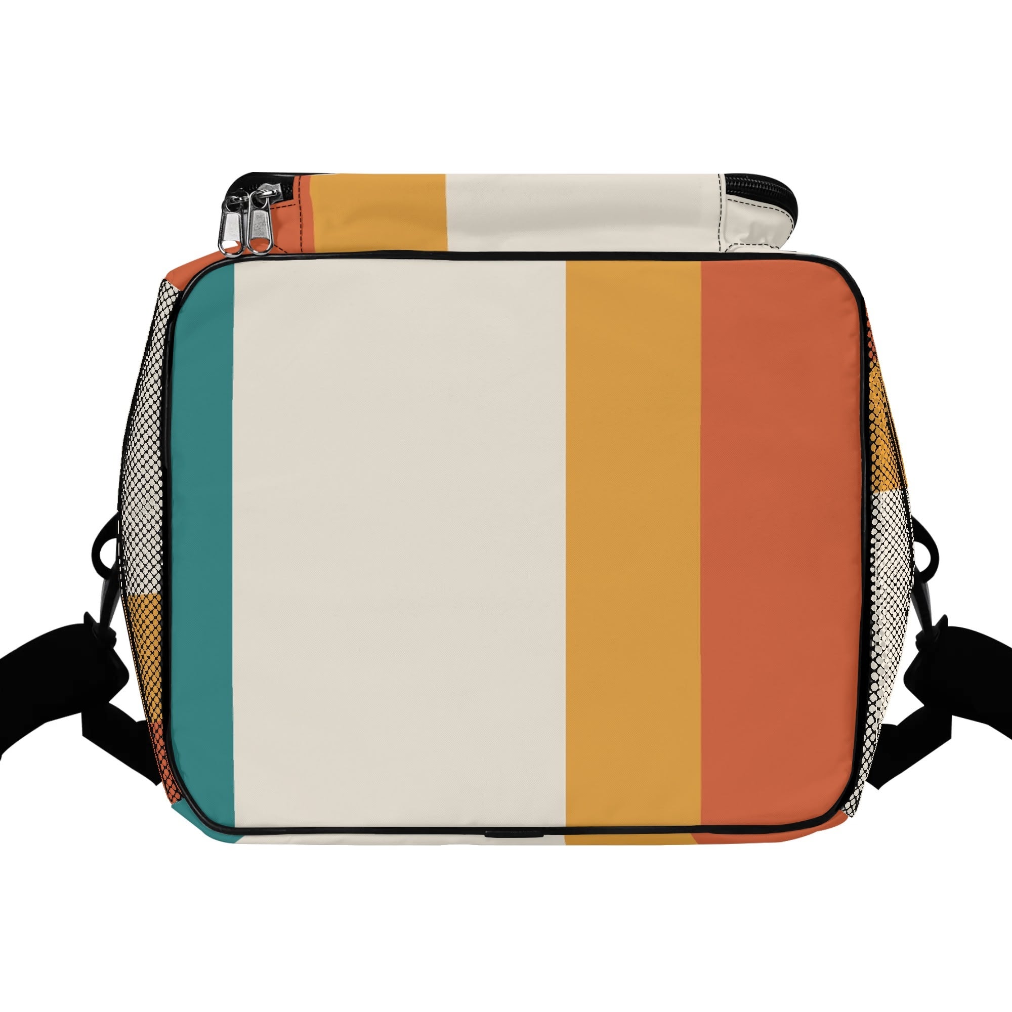 Mid Century Modern Minimalist Candy Corn Striped Retro Insulated Cooler Picnic Bag - Mid Century Modern Gal
