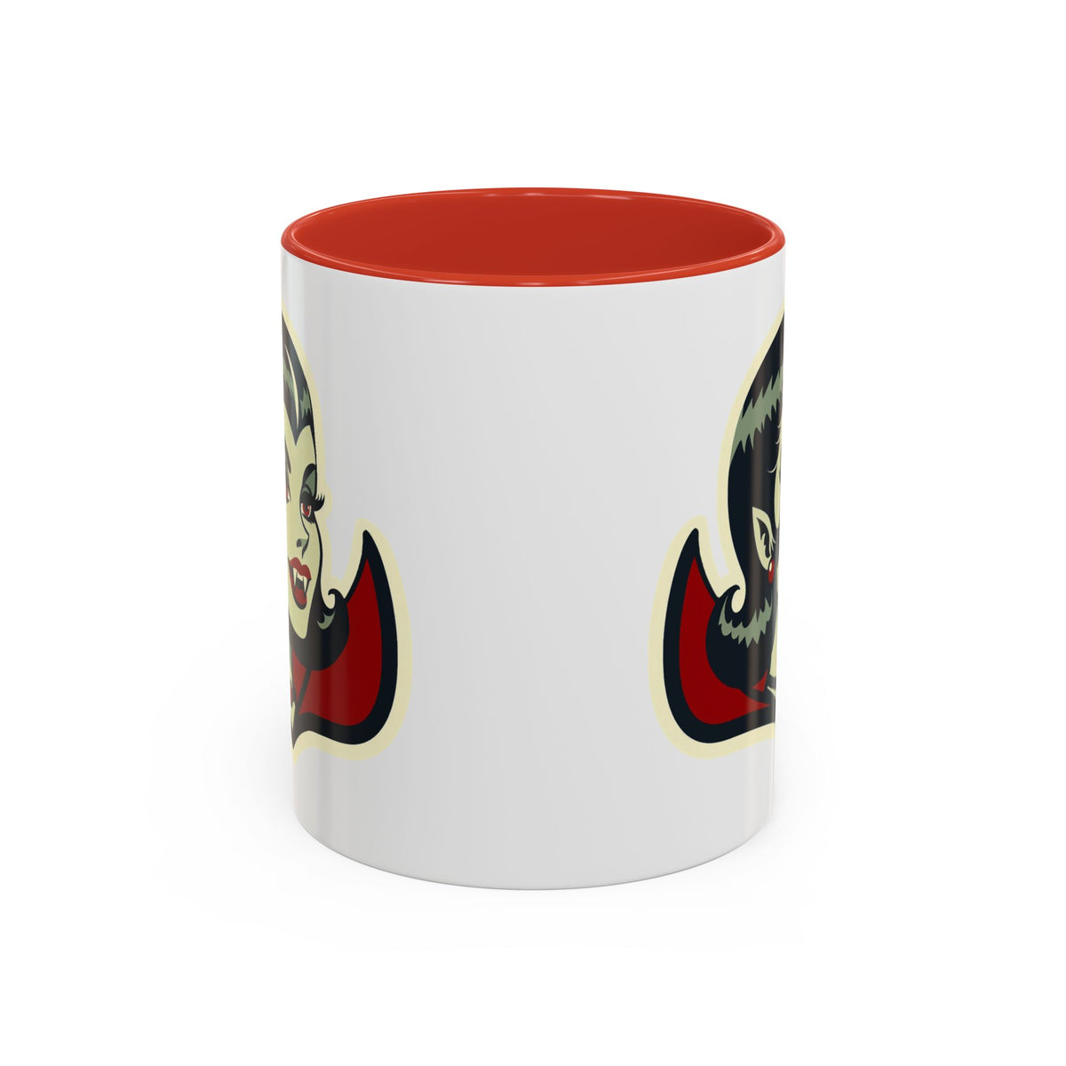 Vampire Dracula Girl Halloween Goth Horror Buff MCM Accent Coffee Mug - Mid Century Modern Gal