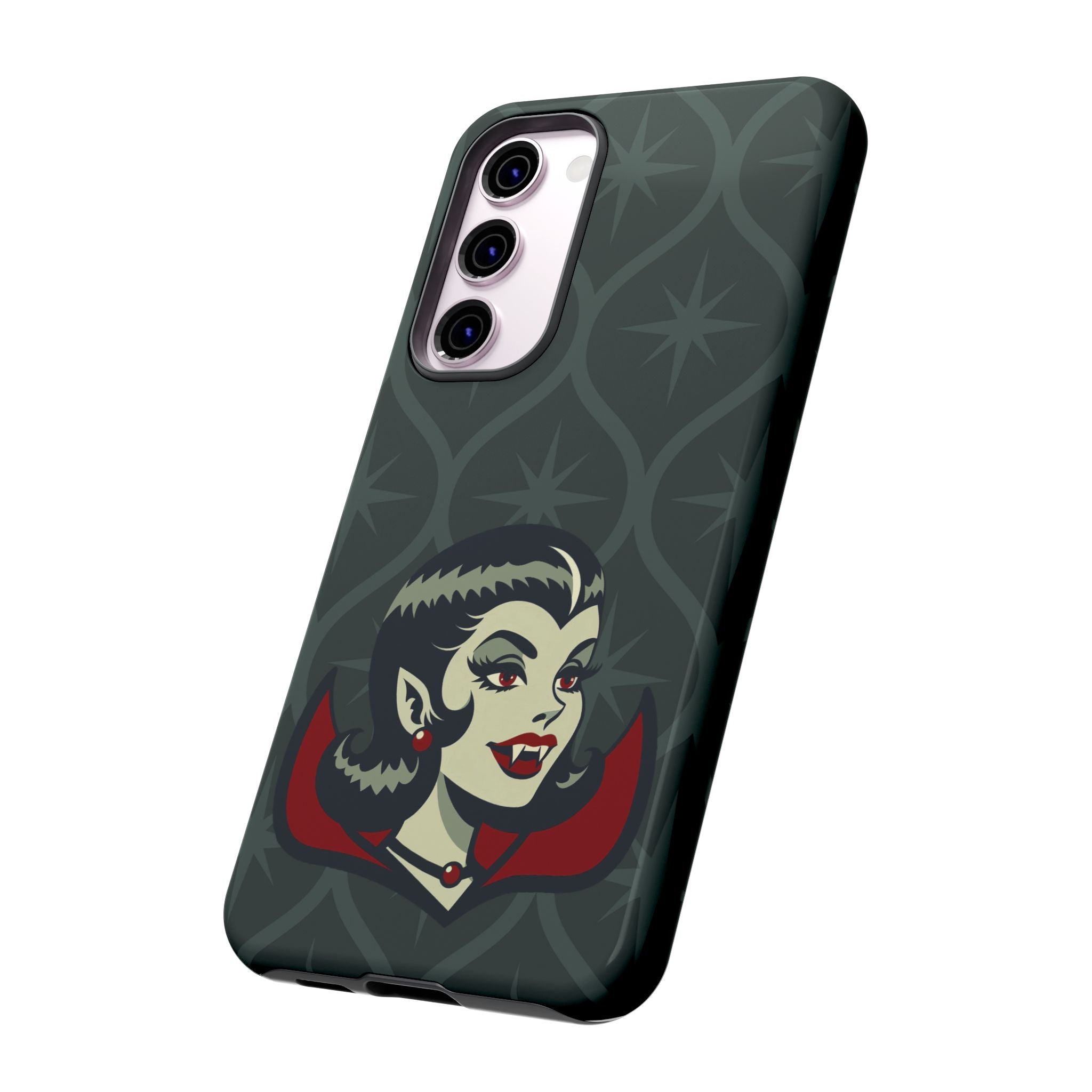 Vampire Dracula Girl Halloween Goth Horror Buff MCM Green Tough Phone Case