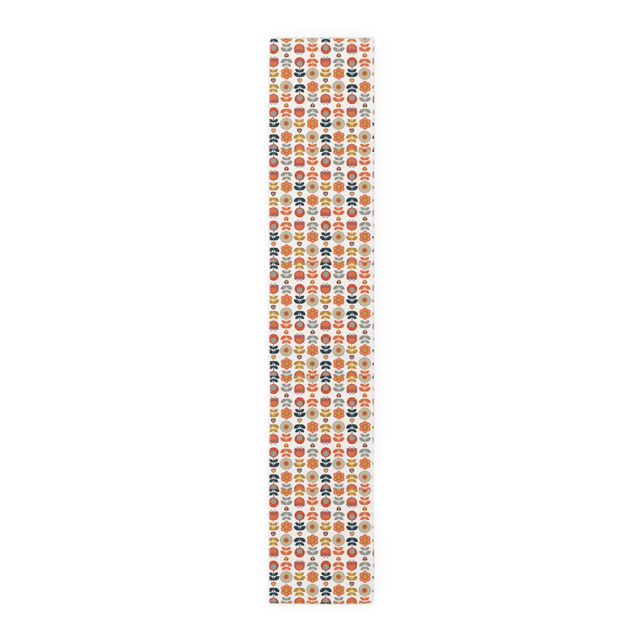 Mid Mod Scandinavian Floral Modern DanishTable Runner - Vibrant Home Decor for Festive Occasions - Mid Century Modern Gal