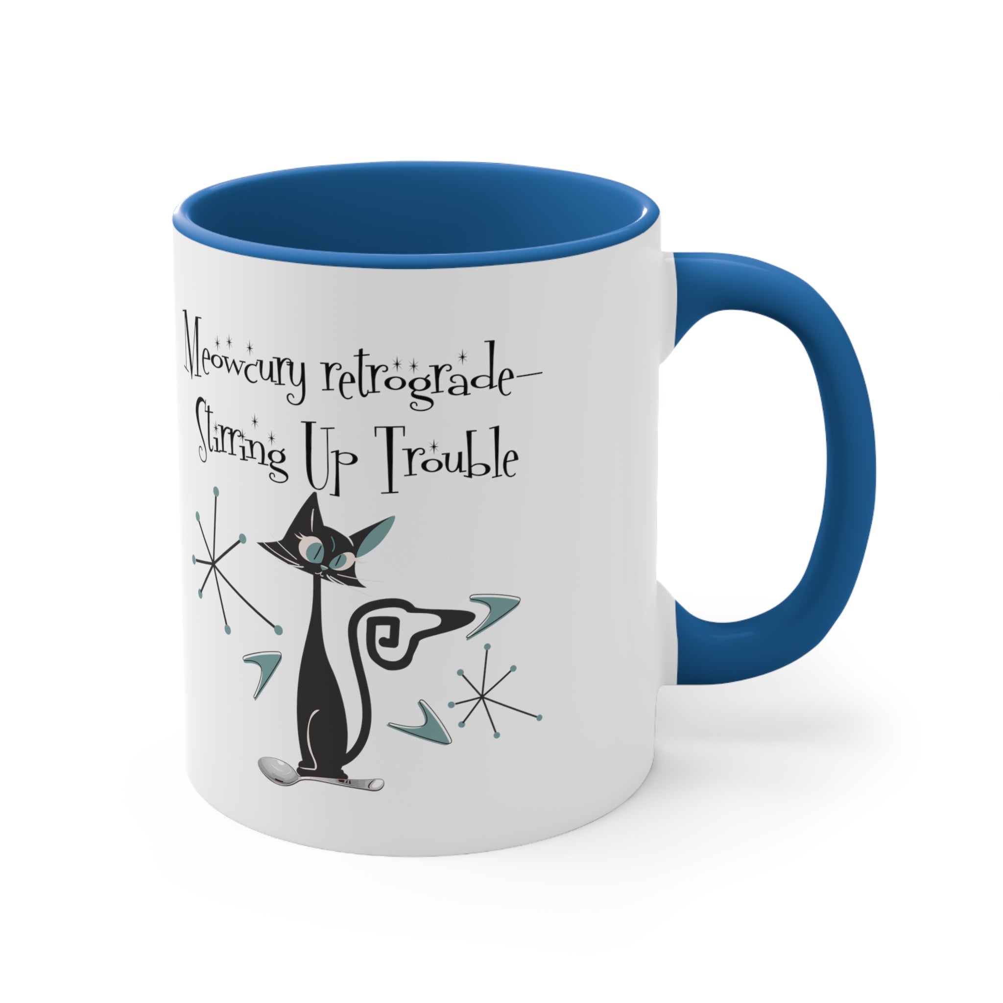 Atomic Kitty Cat, Mid Century Modern Drinkware, Funny, Kitschy Style, Cat Lover, Coffee Lover Mug Gifts - Mid Century Modern Gal
