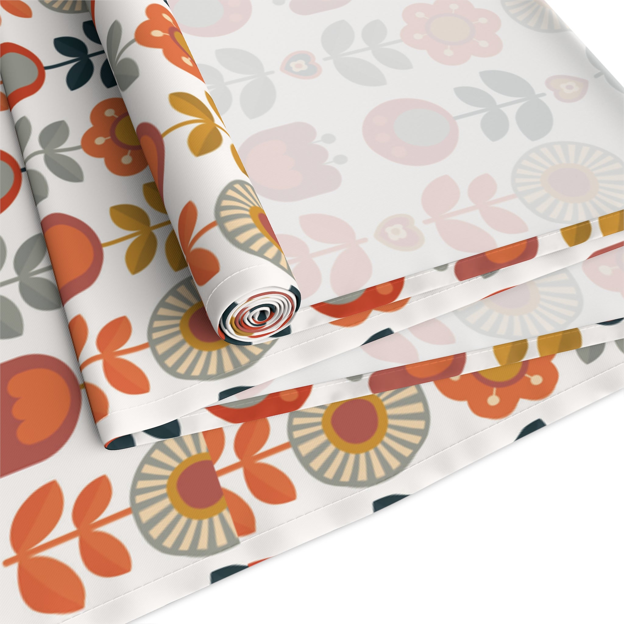 Mid Mod Scandinavian Floral Modern DanishTable Runner - Vibrant Home Decor for Festive Occasions - Mid Century Modern Gal