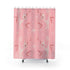 Pink Mid Century Modern Atomic Kittie, Boomerange, Retro MCM Shower Curtain - Mid Century Modern Gal