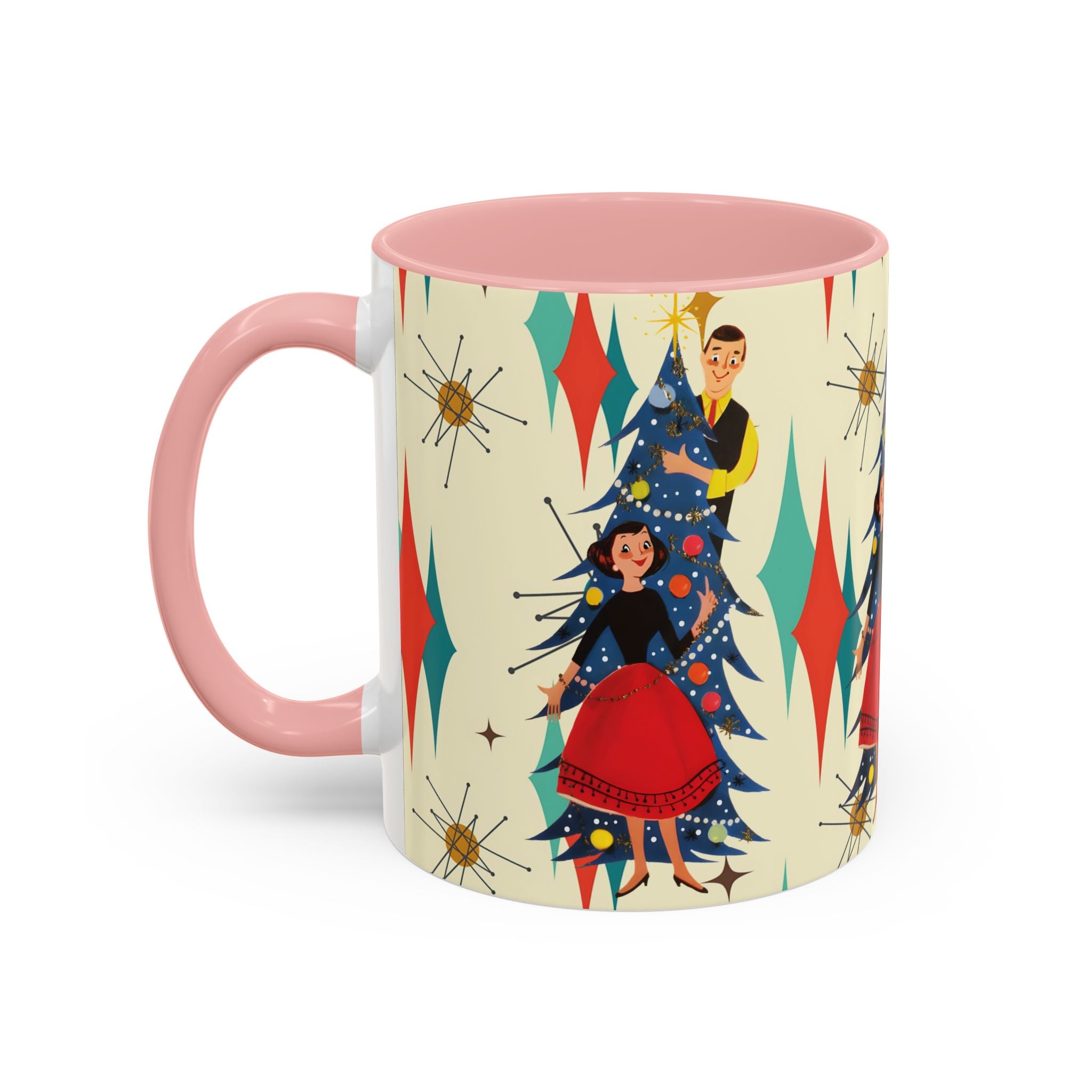 Mid Century Modern 50s Kitsch Christmas Starburst Coffee Mug - Mid Century Modern Gal