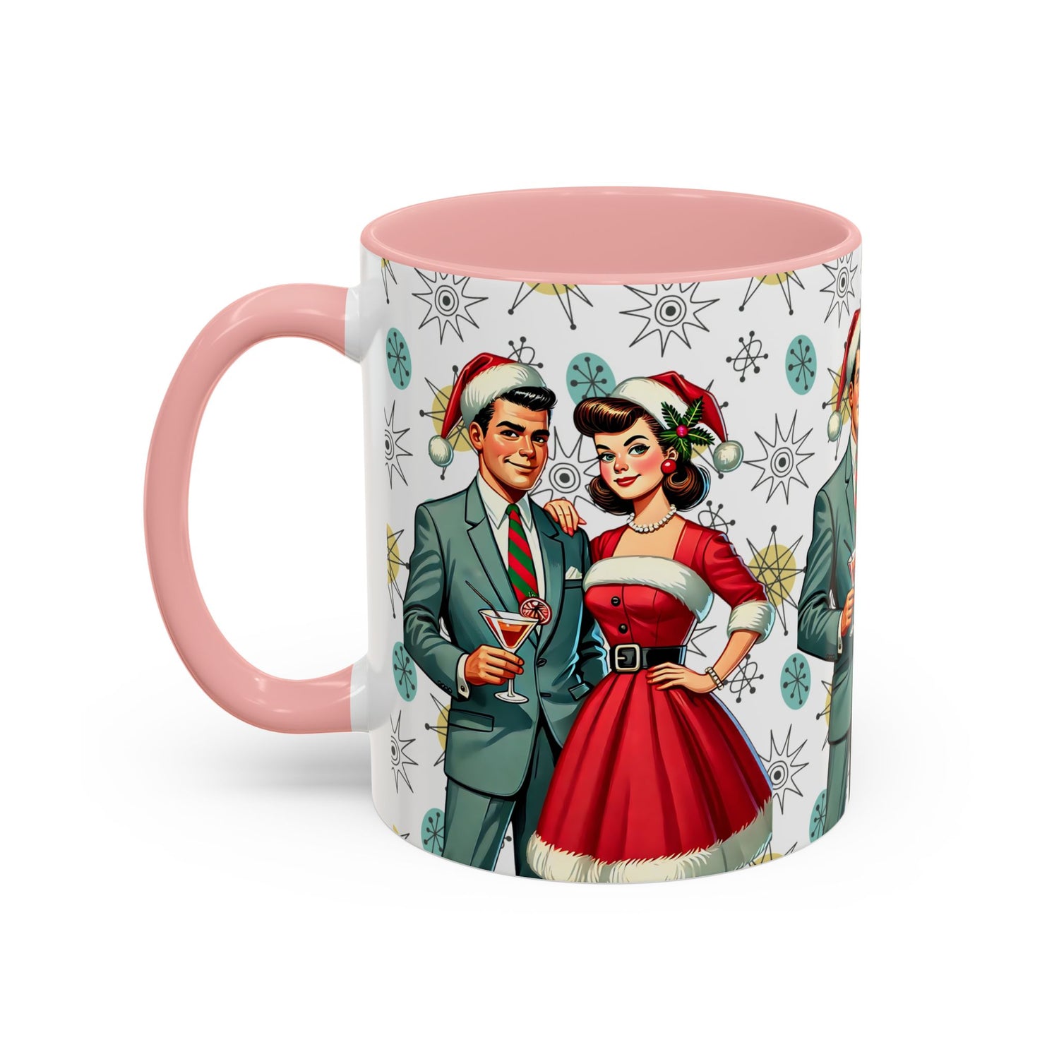 Mid Century Modern Atomic 50s Christmas Franciscan Starburst Pattern Mug - Mid Century Modern Gal