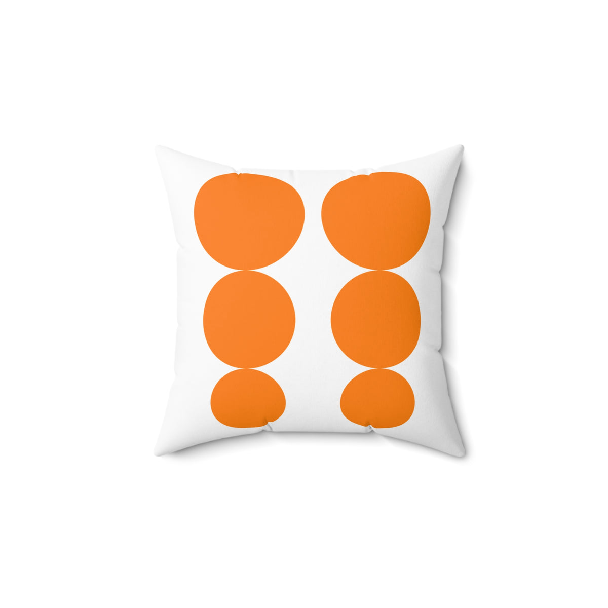 Modern Geometric Orange Pyrex Dot Pillow - Stylish Home Decor Accent - Mid Century Modern Gal