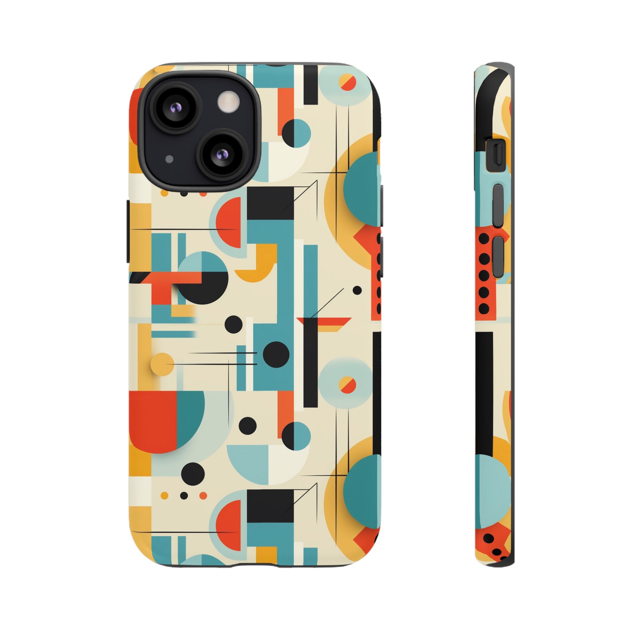 Bauhaus Designed Mid Mod Geometric Groovy Smart Phone, iPhone, Samsung Compatible Tough Cases