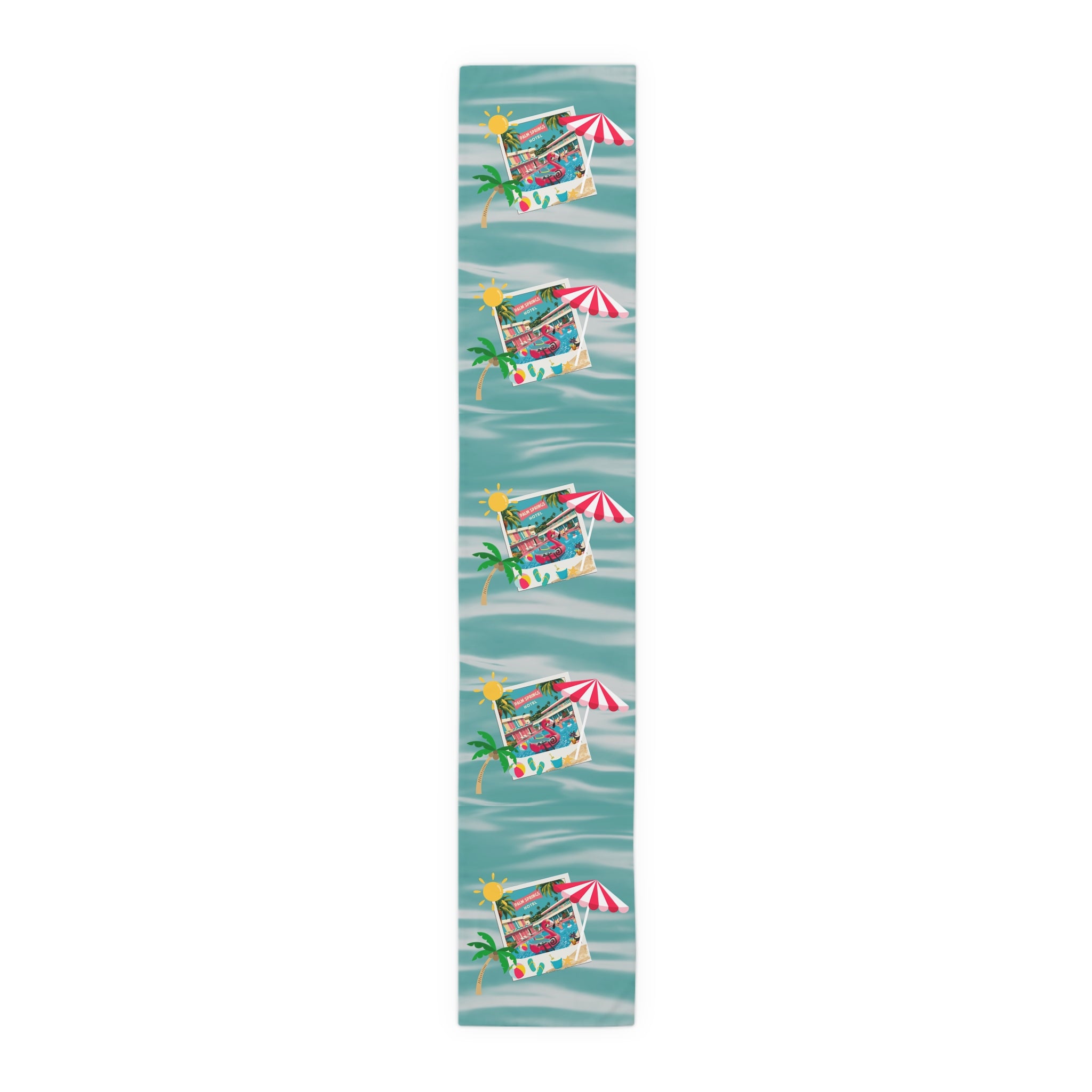 Hotel California, Kitschy Mod Flamingo Atomic Cat, Mid Mod Party Tropical Paradise Table Runner - Mid Century Modern Gal
