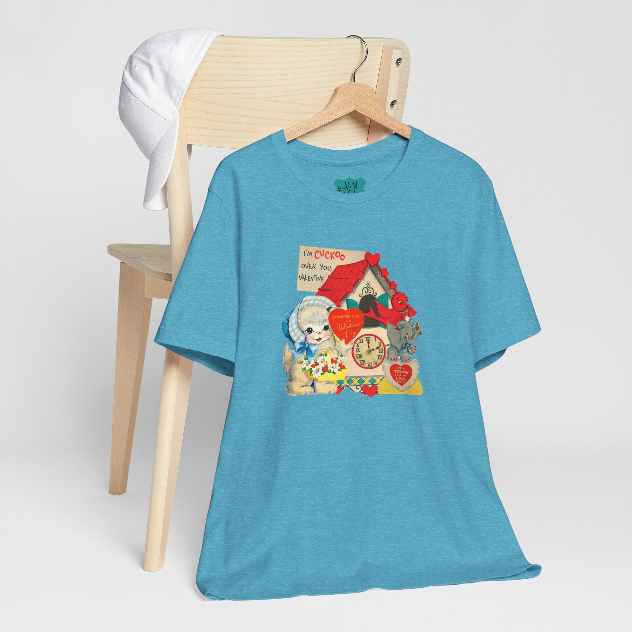 Vintage Valentine Cards Tee, Kitschy Whimsical Love Short Sleeve Tee - Mid Century Modern Gal