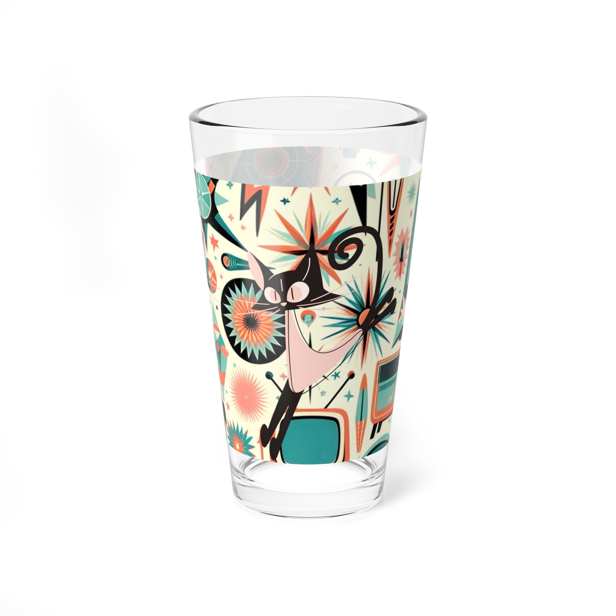 Atomic Space Kittie, Mid Century Modern Barware, 50s Style Drinkware - Mid Century Modern Gal