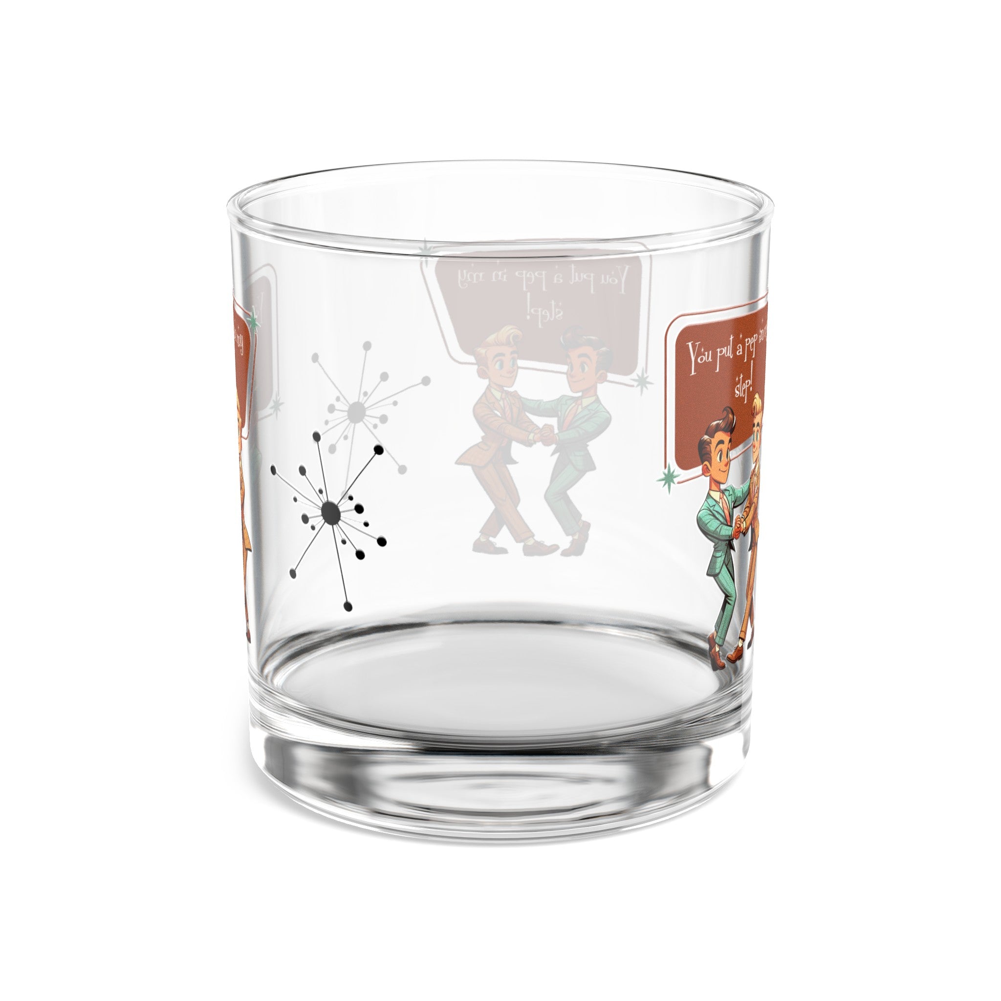 Mid Century Modern Dapper Gentleman Male Gay Couple, You Put A Pep In My Step Cocktail Rock Glass, 10oz - Mid Century Modern Gal