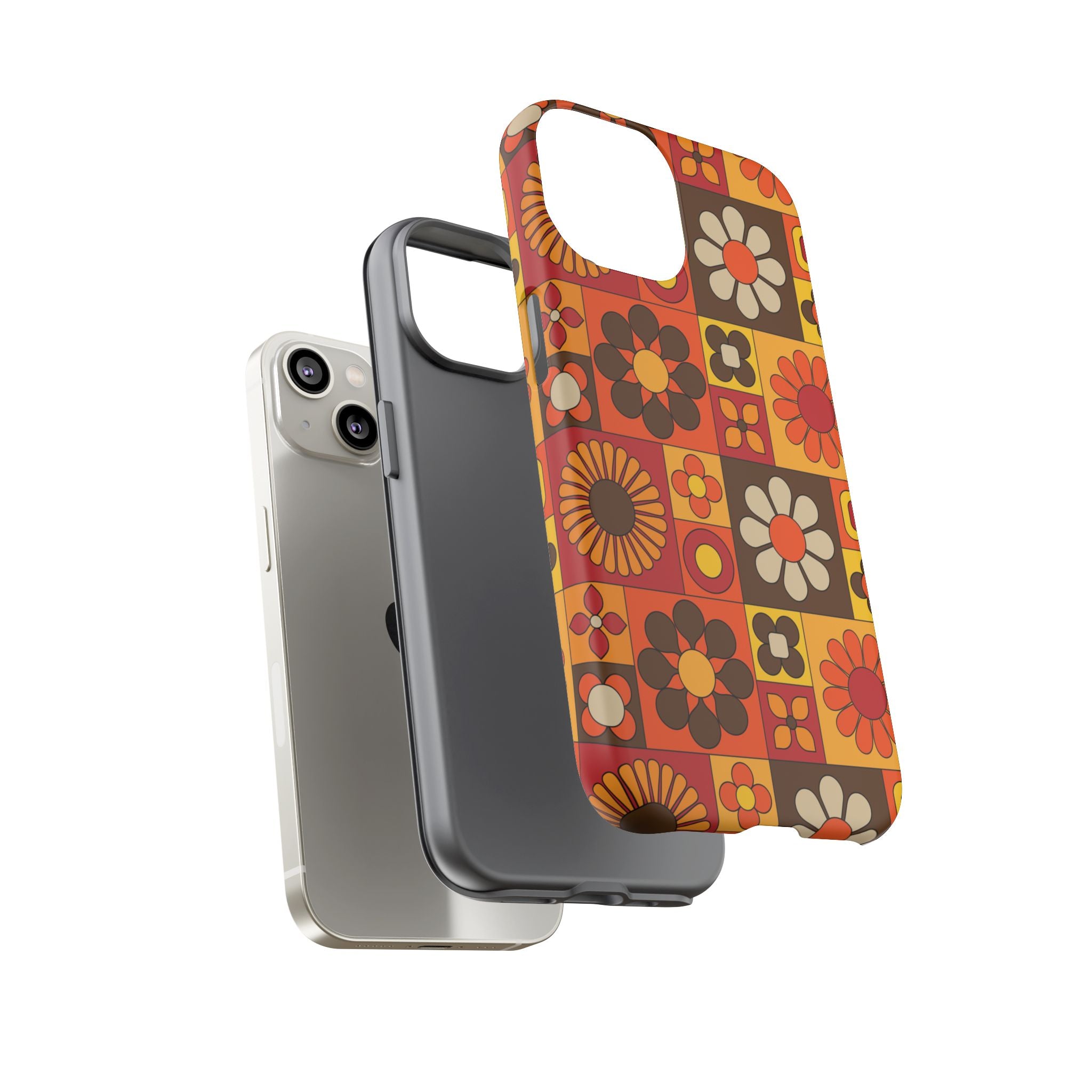 Retro 70s Mid Mod Floral Phone Case | Tough Cases for Flower Lovers