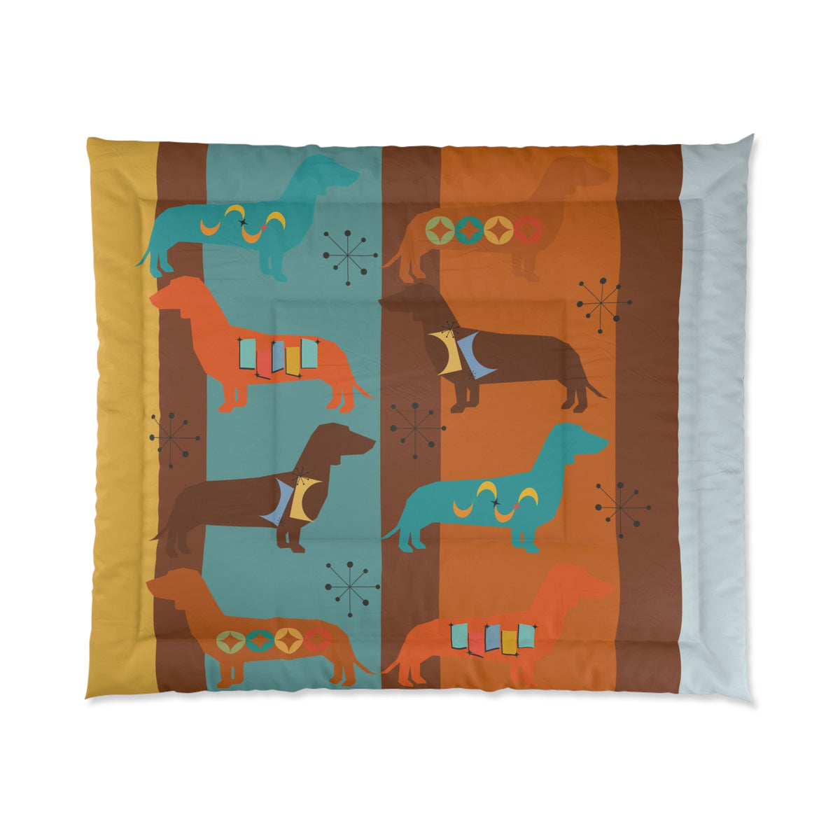 Dachshund Doxie Dog Mid Century Modern Retro Lightweight Comforter - Mid Century Modern Gal
