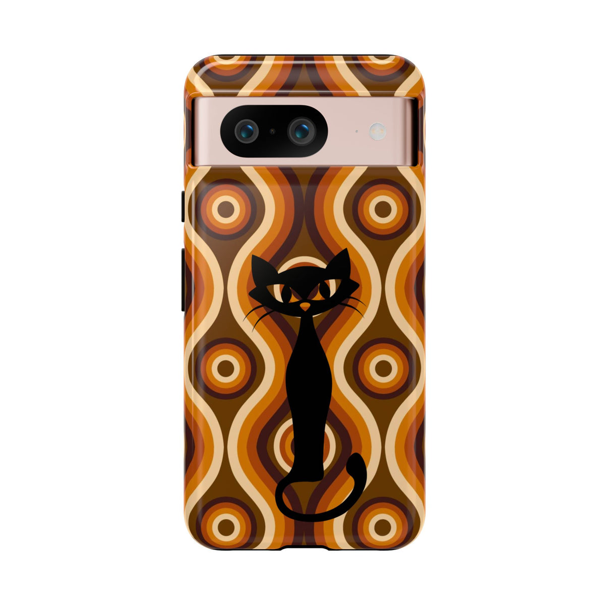 Retro Phone Case, Groovy Brown, Atomic Kitsch Cat Tough Smart Phone Cases
